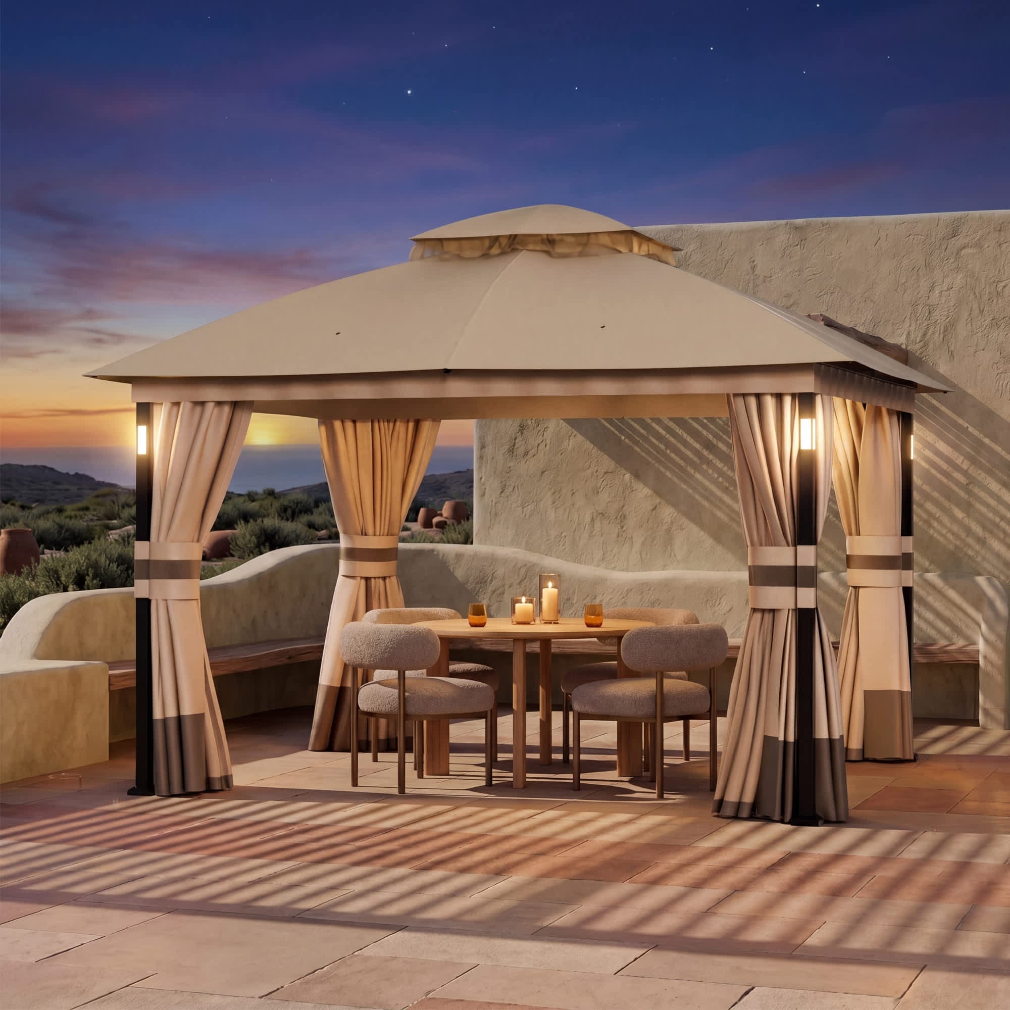 Modern Shade IG10600084N-1012K Wood-Resin-Gazebos - View #2