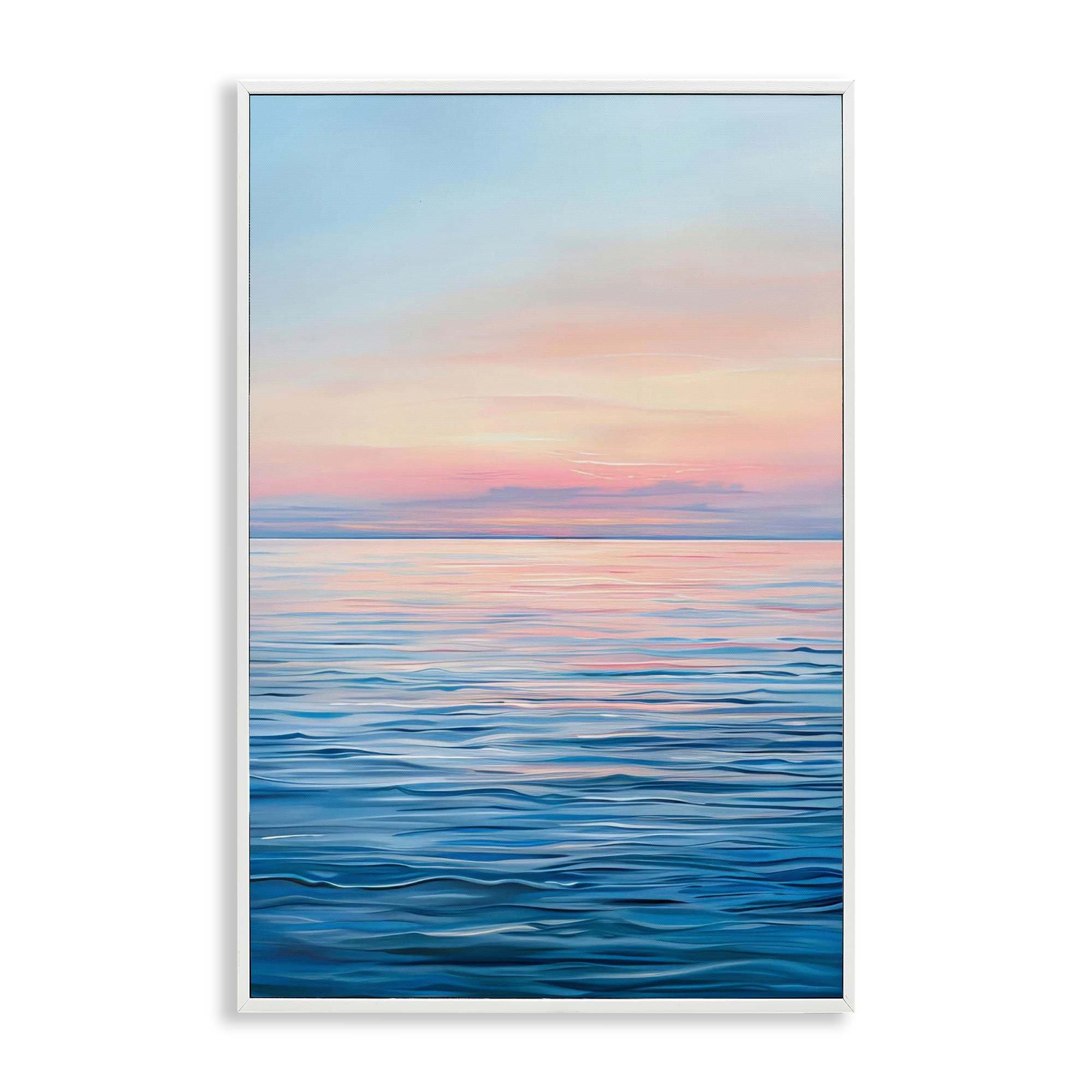 Stupell Industries BT-722-WFR-20X30 Sunrise over Ocean Gradient White Framed Giclee Art By LSR Design Studio 20 x 30