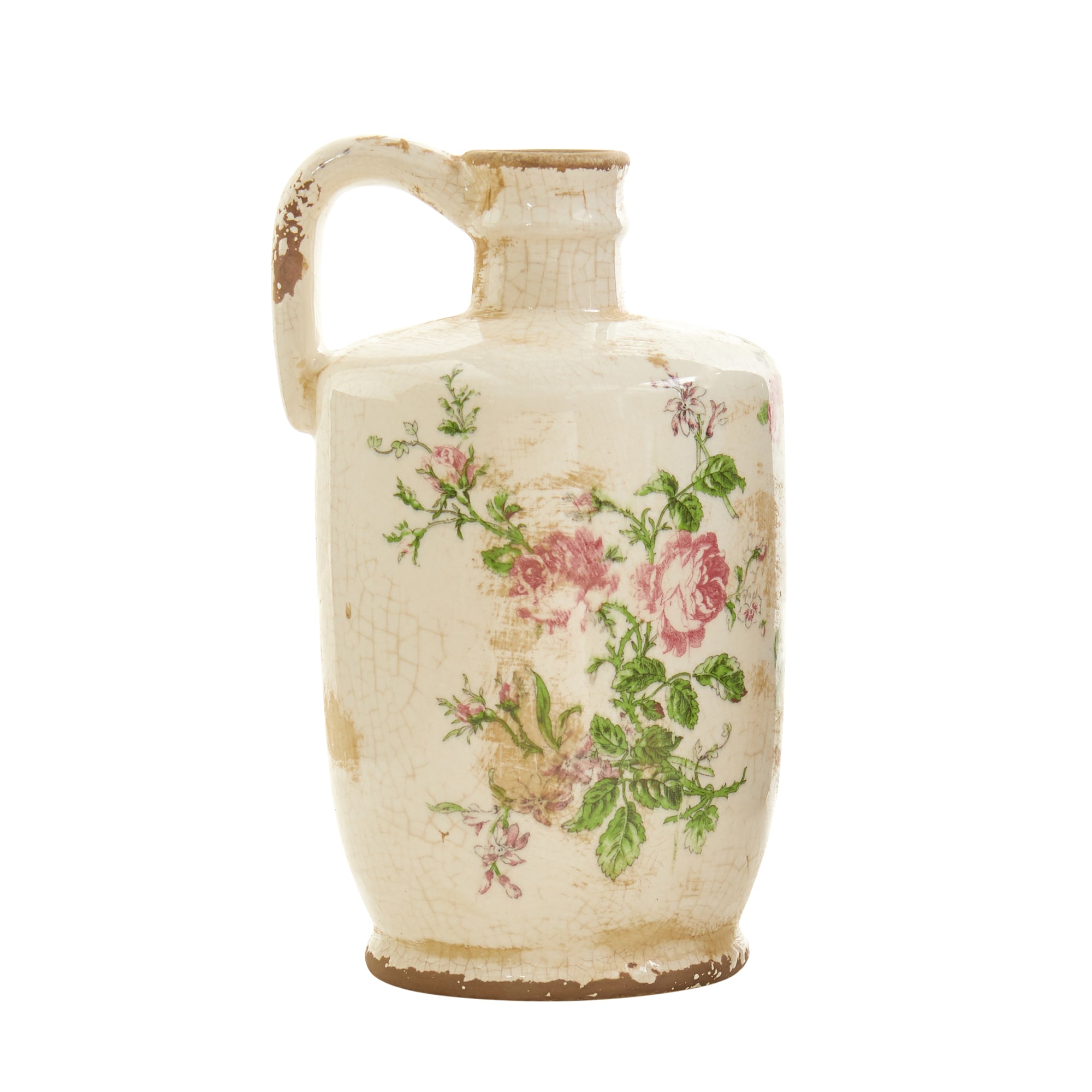 Nearly Natural 0724-S1 White Ceramic Farmhouse Vase