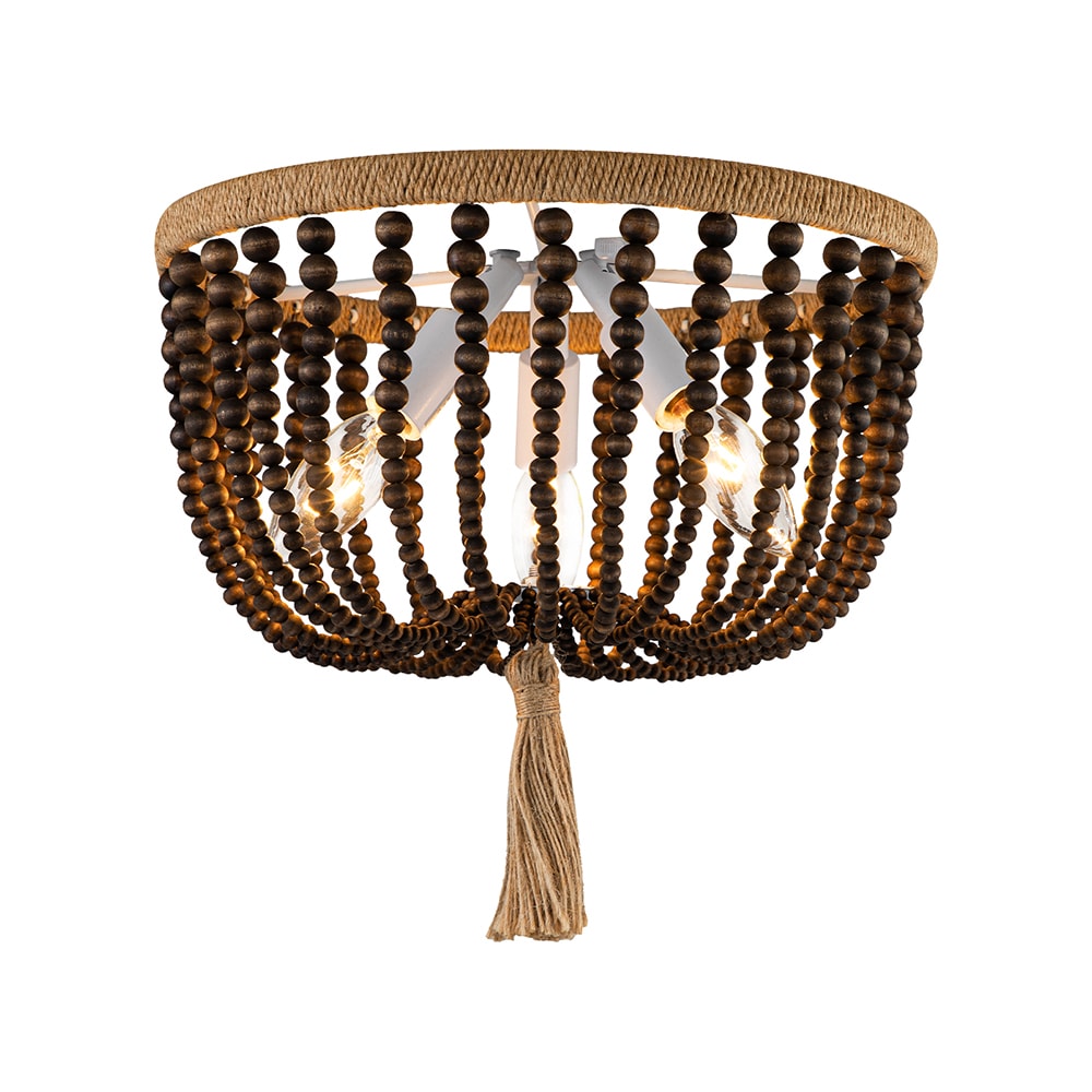 EDISLIVE Y81010000038308 3 -Light 12-in Brown Flush Mount Light