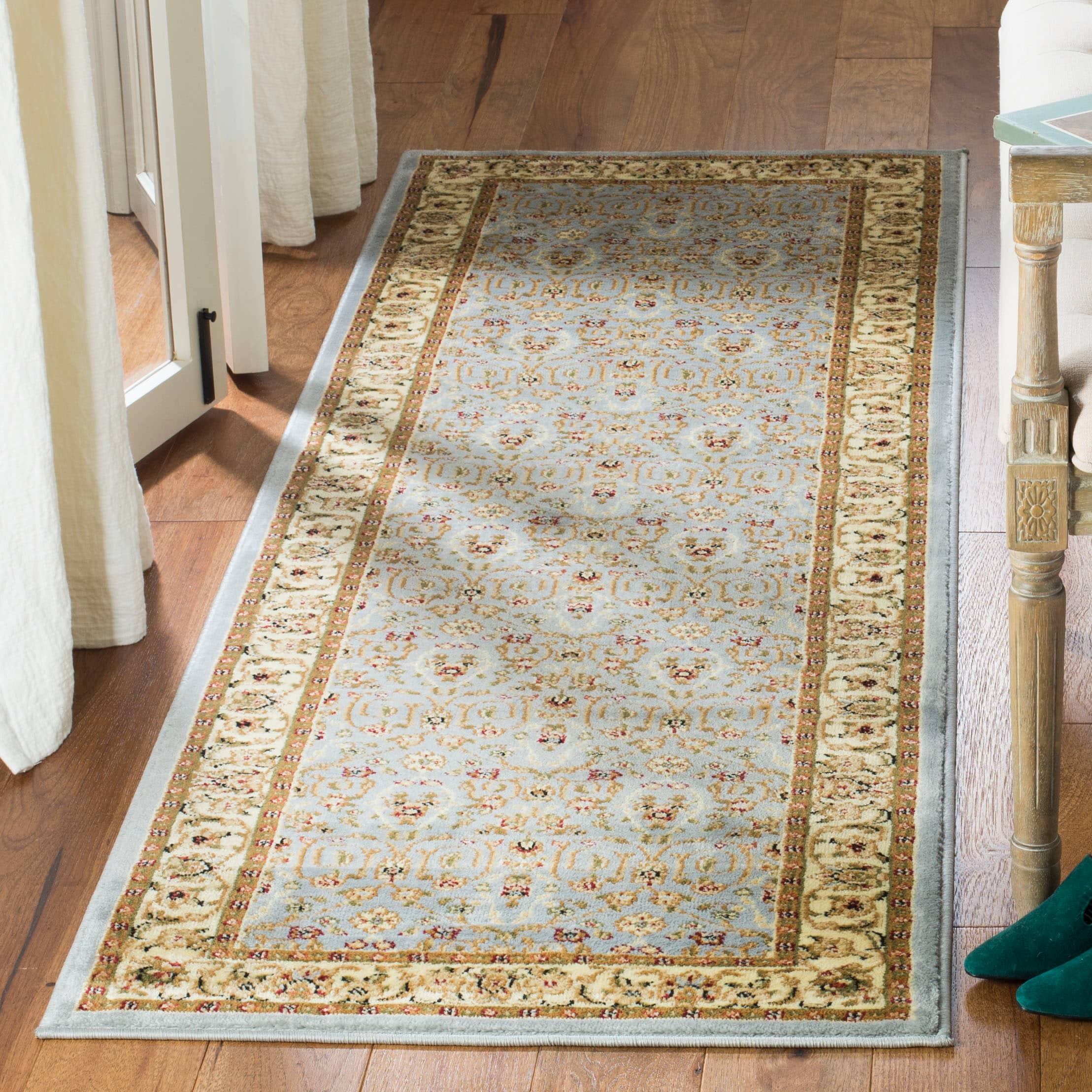 Safavieh LNH312B-29 Lyndhurst Adelyne 2 x 9 (ft) Loomed Polypropylene Light Blue/Ivory Rectangular Indoor Floral/Botanical Oriental Runner rug