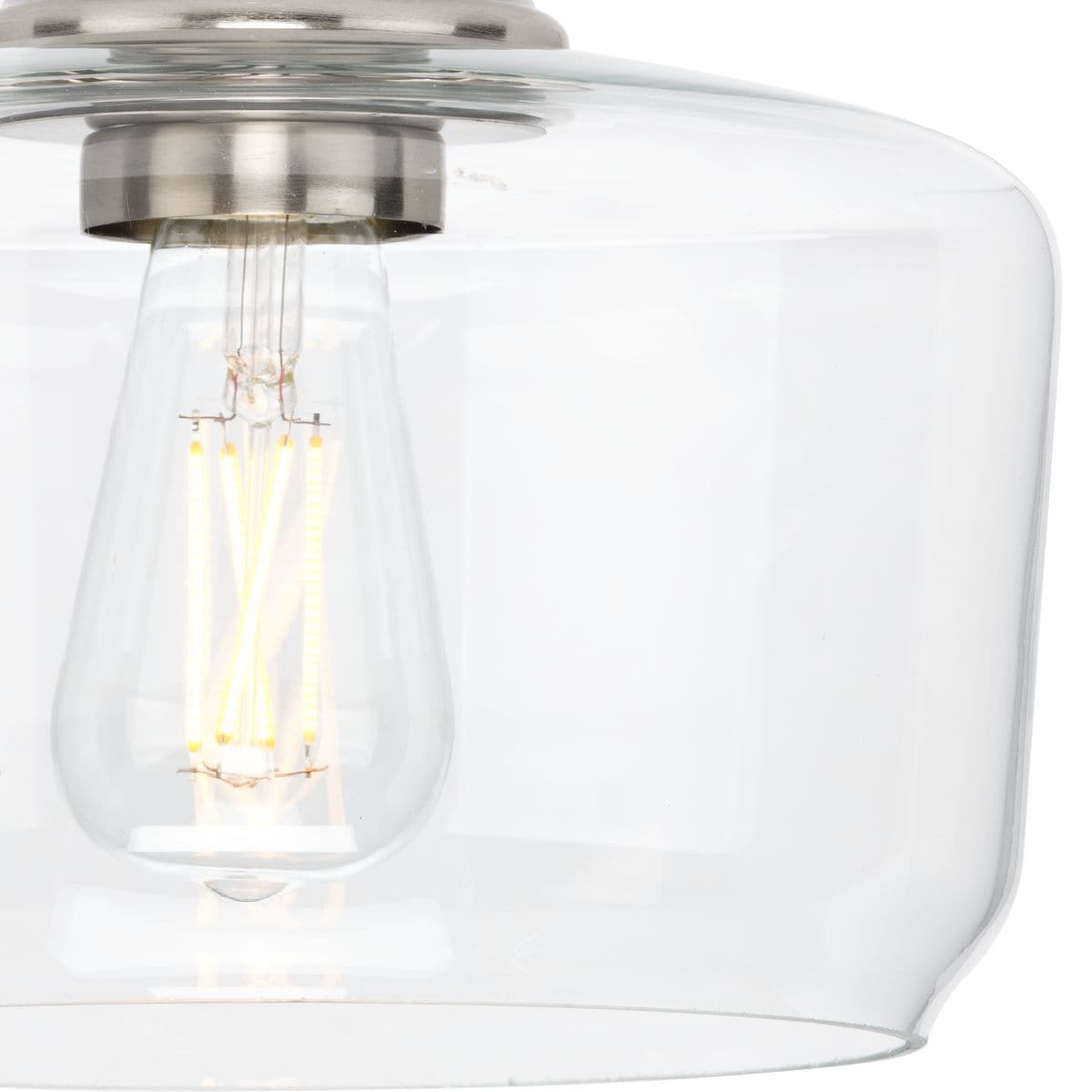 Aiken Brushed Nickel 9" Flush Mount with Clear Glass Shade