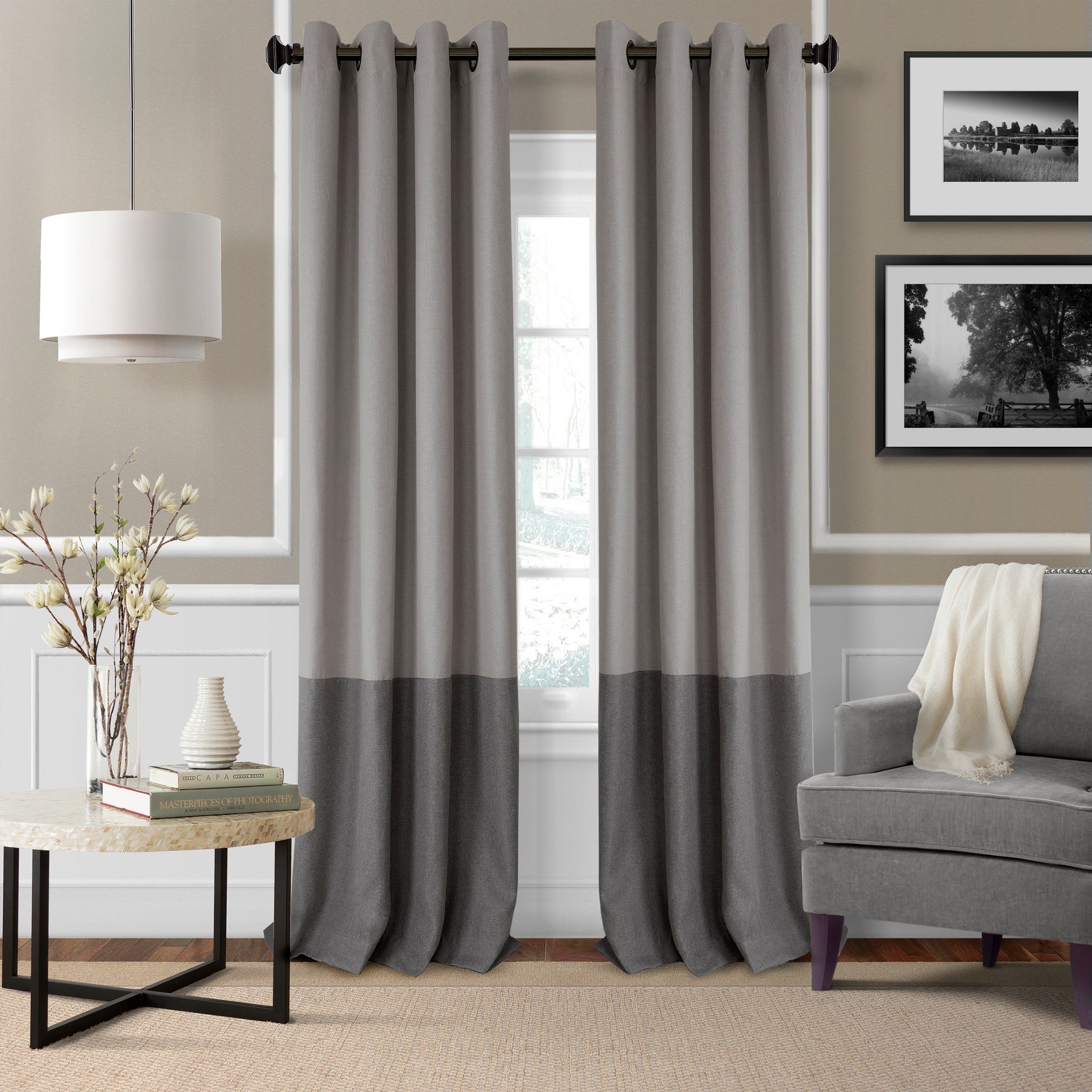 Elrene Home Fashions 026865874679 84-Inches Gray Block Blackout Standard lined Grommet Single curtain panel
