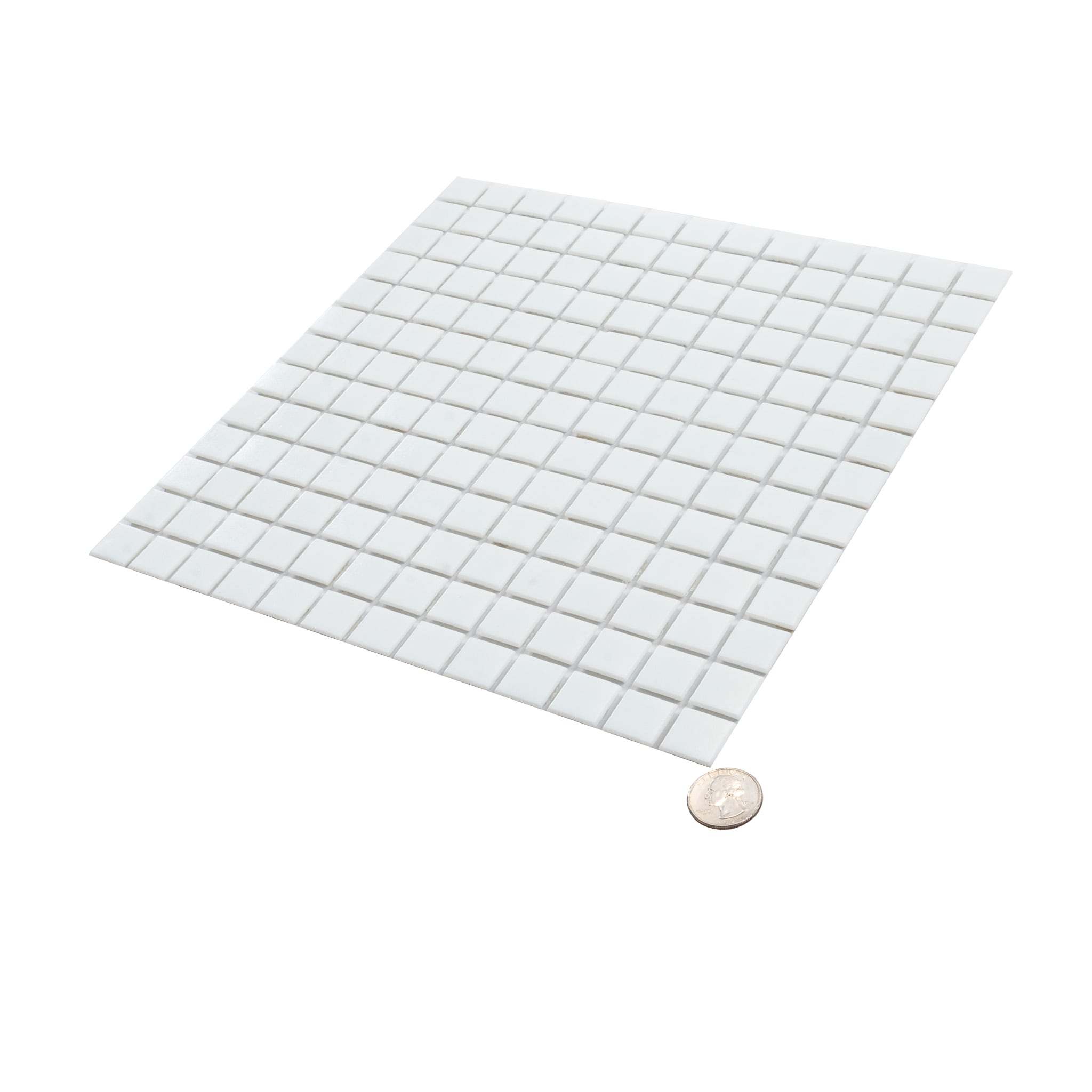 Rice White 12" x 12" Iridescent Glass Mosaic Tile