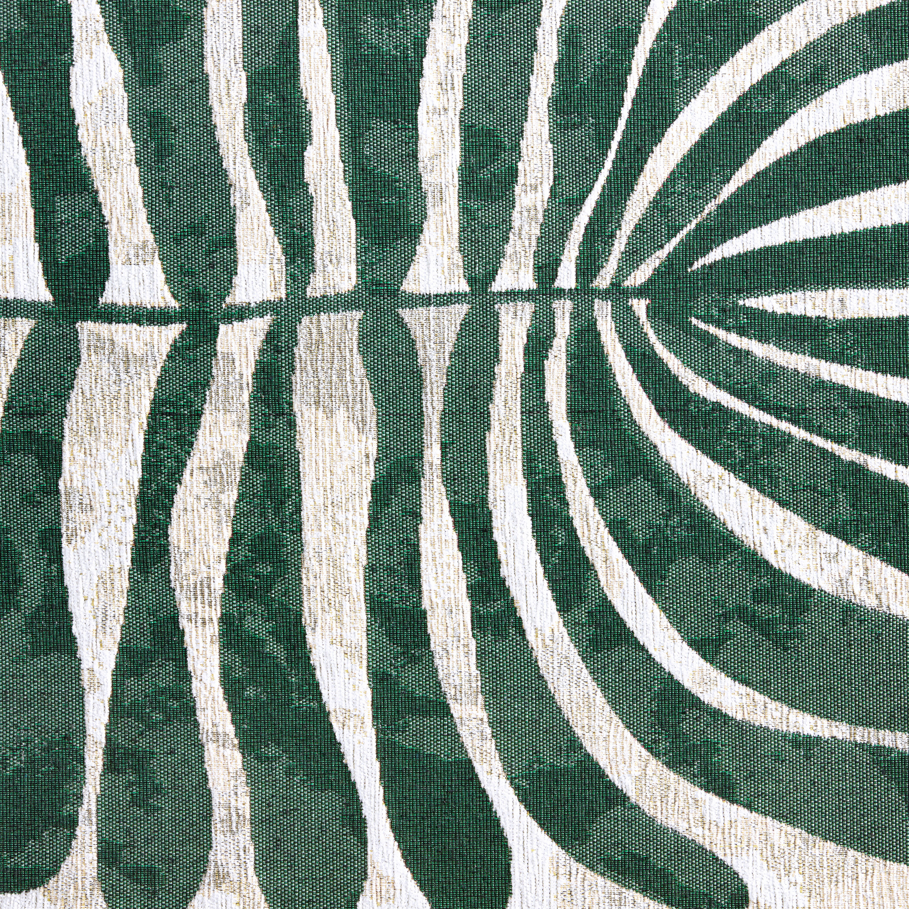 Green Jacquard Woven Polyester and Cotton Kitchen Mat 24" x 40"