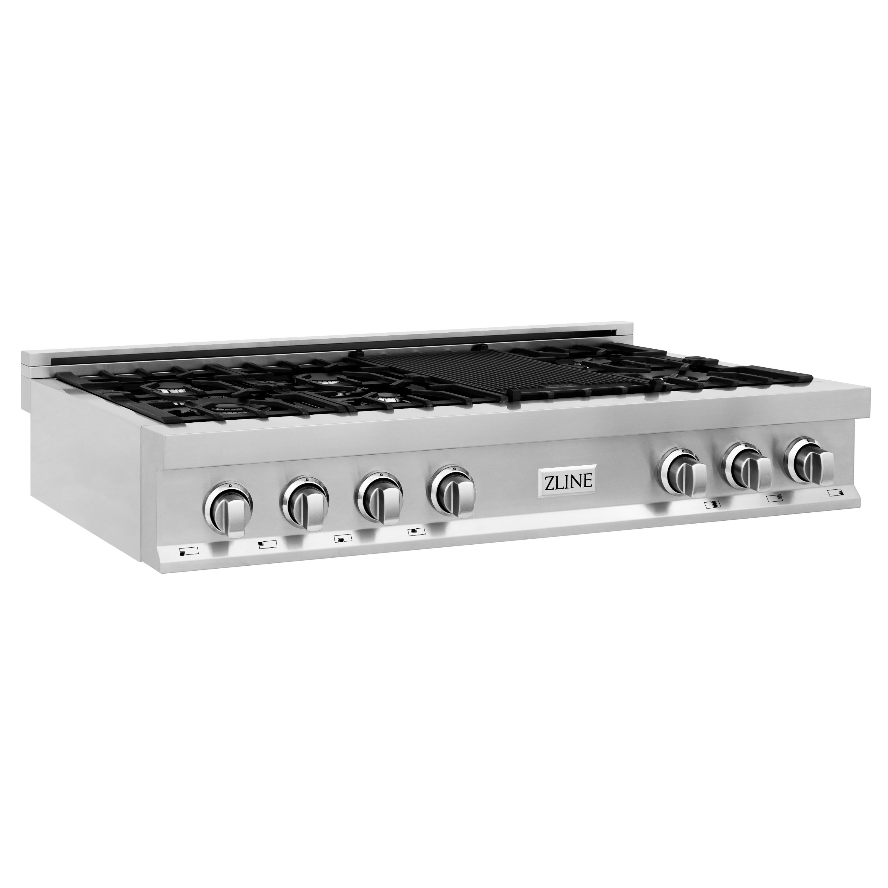 7 Burners Stainless Steel Gas Cooktop, Countertop Gas Stove With Griddle