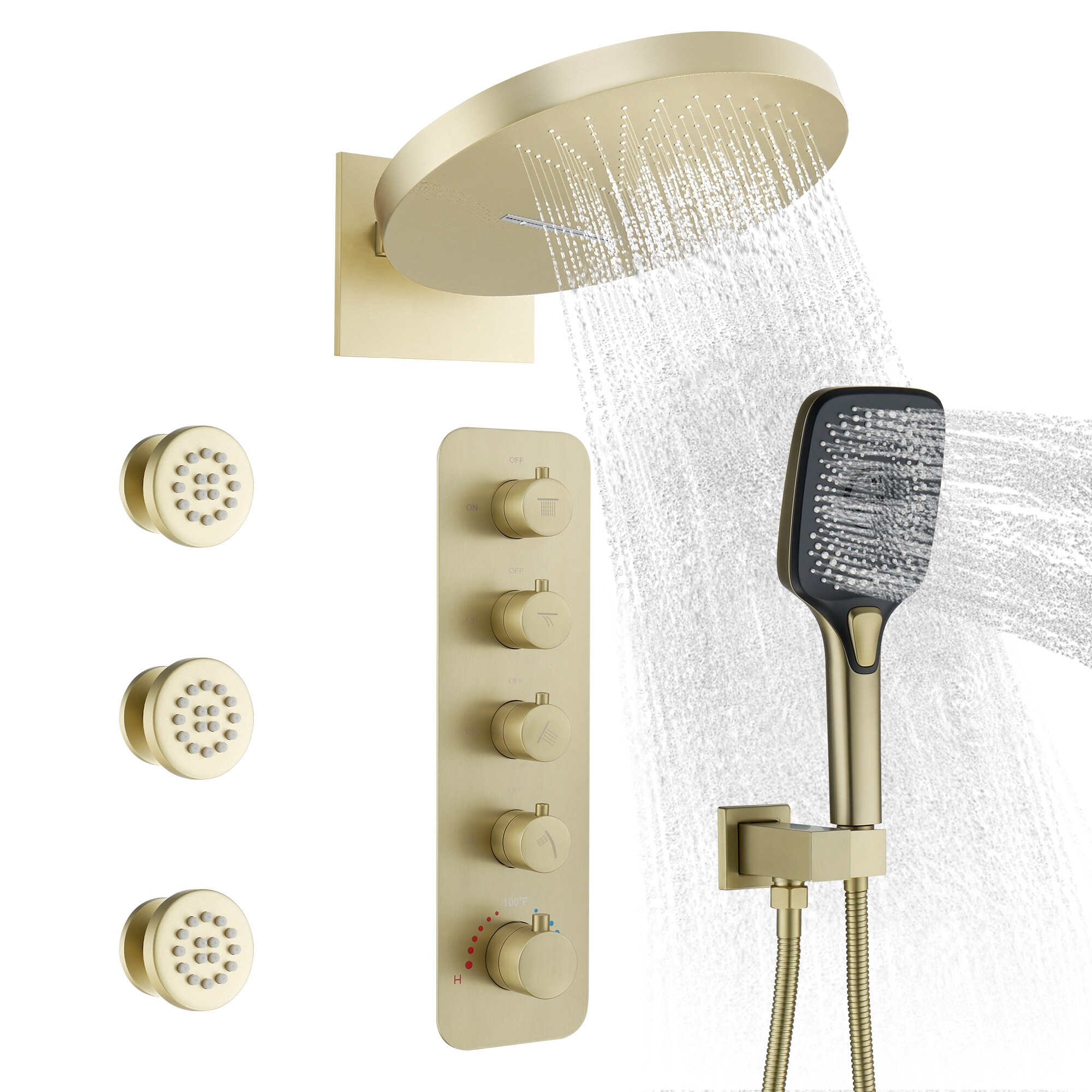 CASAINC CA-A4361-BG Showerhead-Bar-Panels - View #4