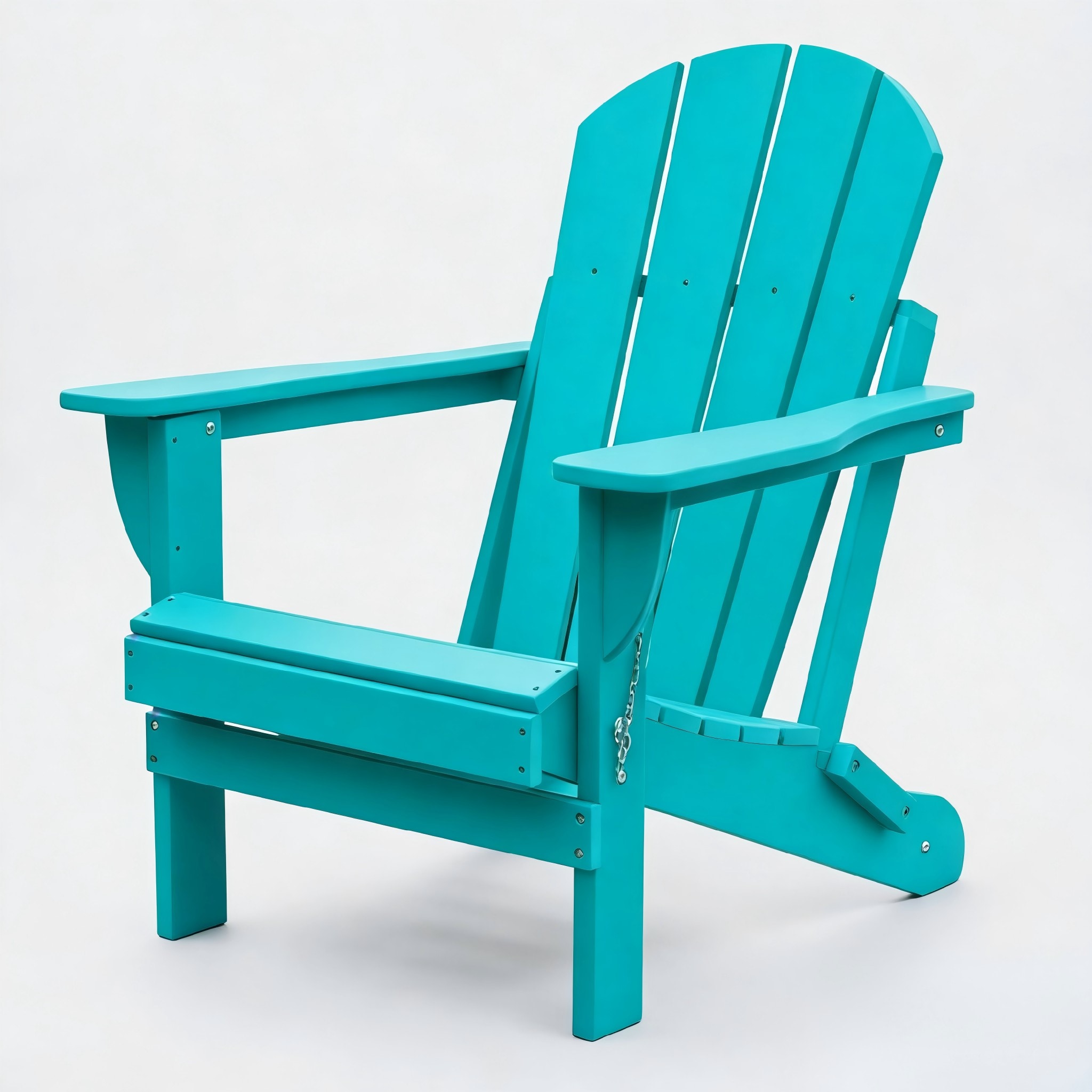 Kahomvis Lake Blue HDPE Frame Stationary Adirondack Chair with Slat Seat