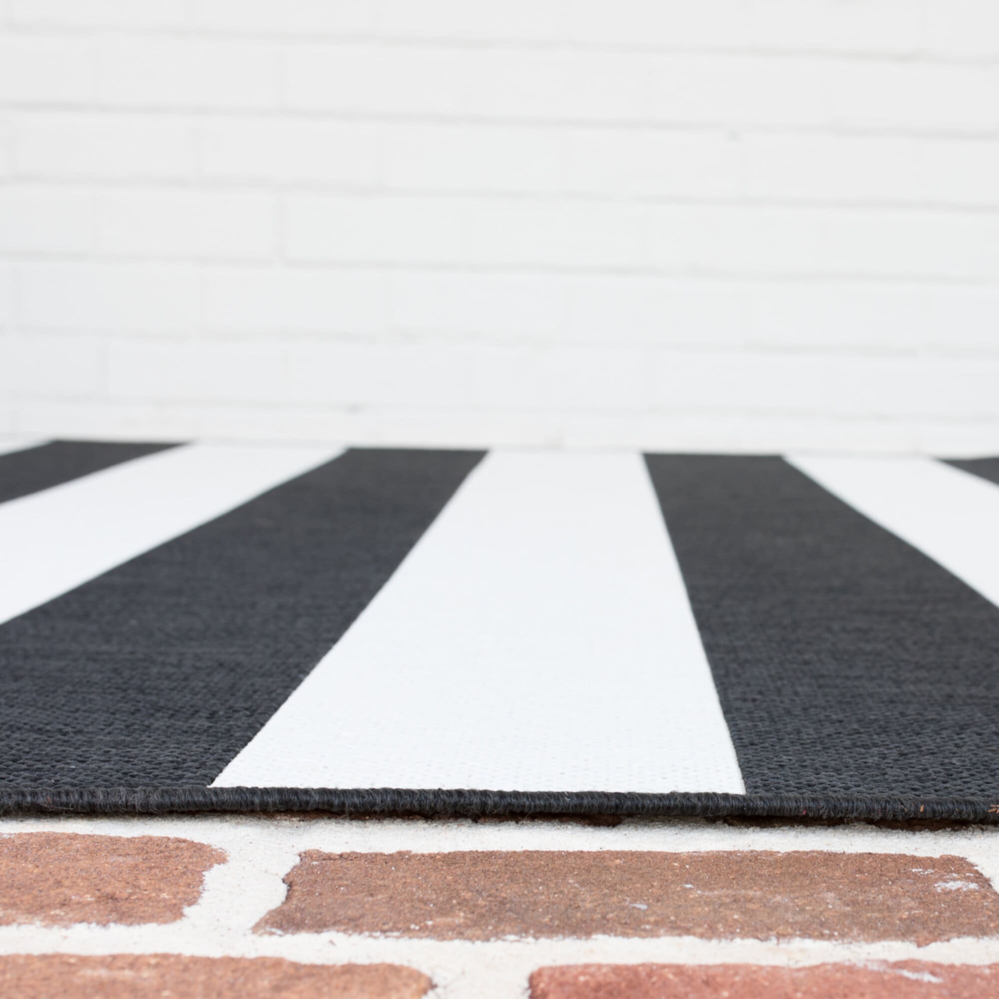 Aleah Charcoal Stripe Flat Woven Synthetic Rug 2' x 7'