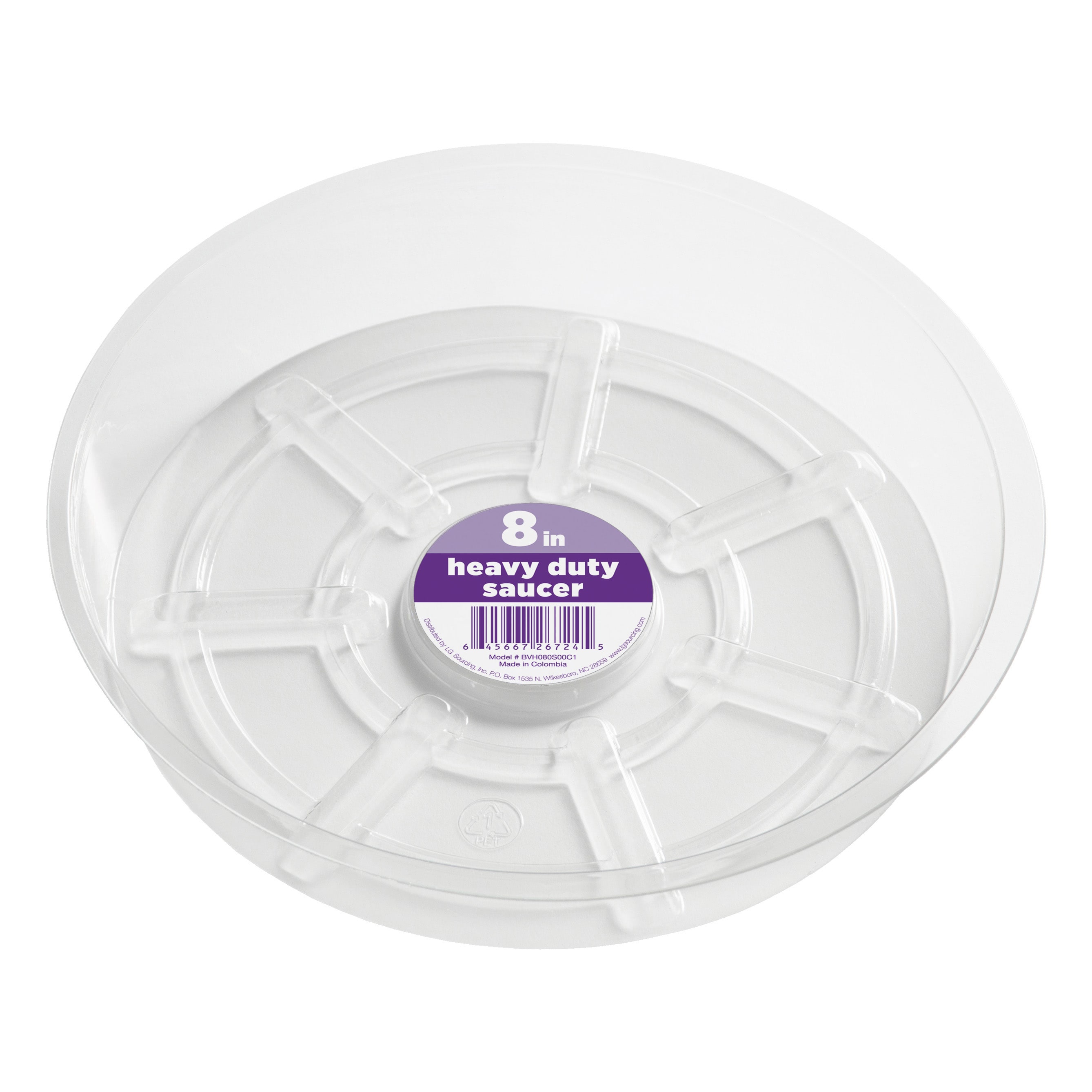 Crescent Garden BVH080S00C2 7.99-in Clear Plastic Plant Saucer
