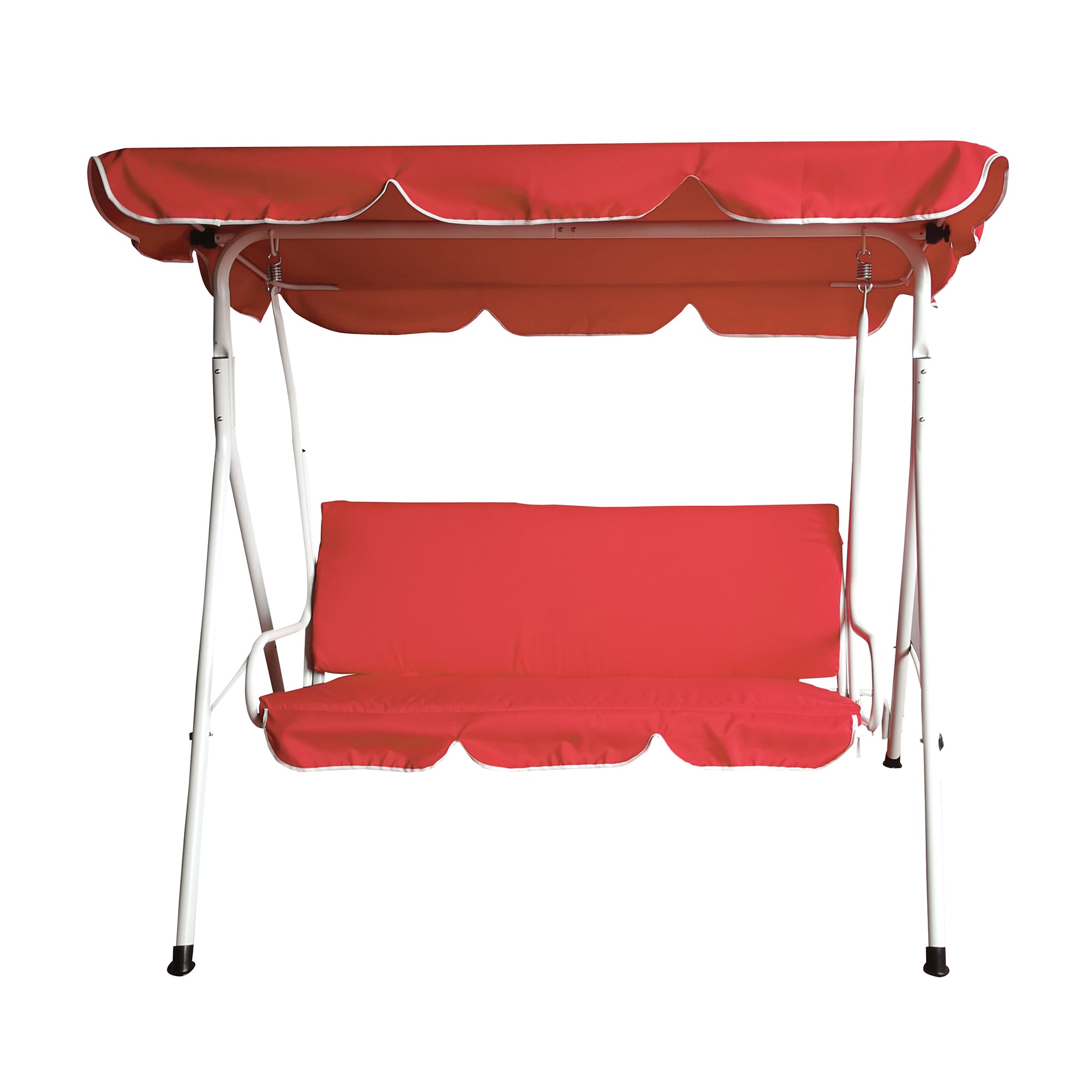 3-person Red Steel Outdoor Swing Polyester | - Northlight 34808758