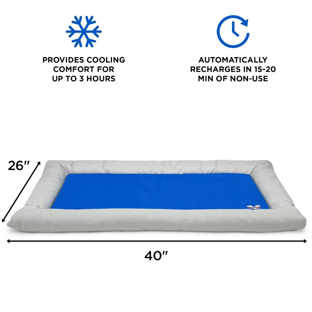 Gray and Blue Gel-Based Self Cooling Pet Bed