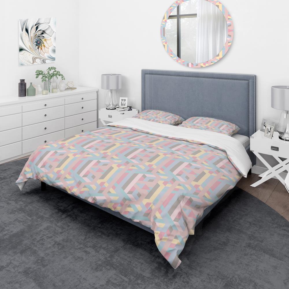 Designart BED19348-T 3 -Piece Pink Twin Duvet cover Set