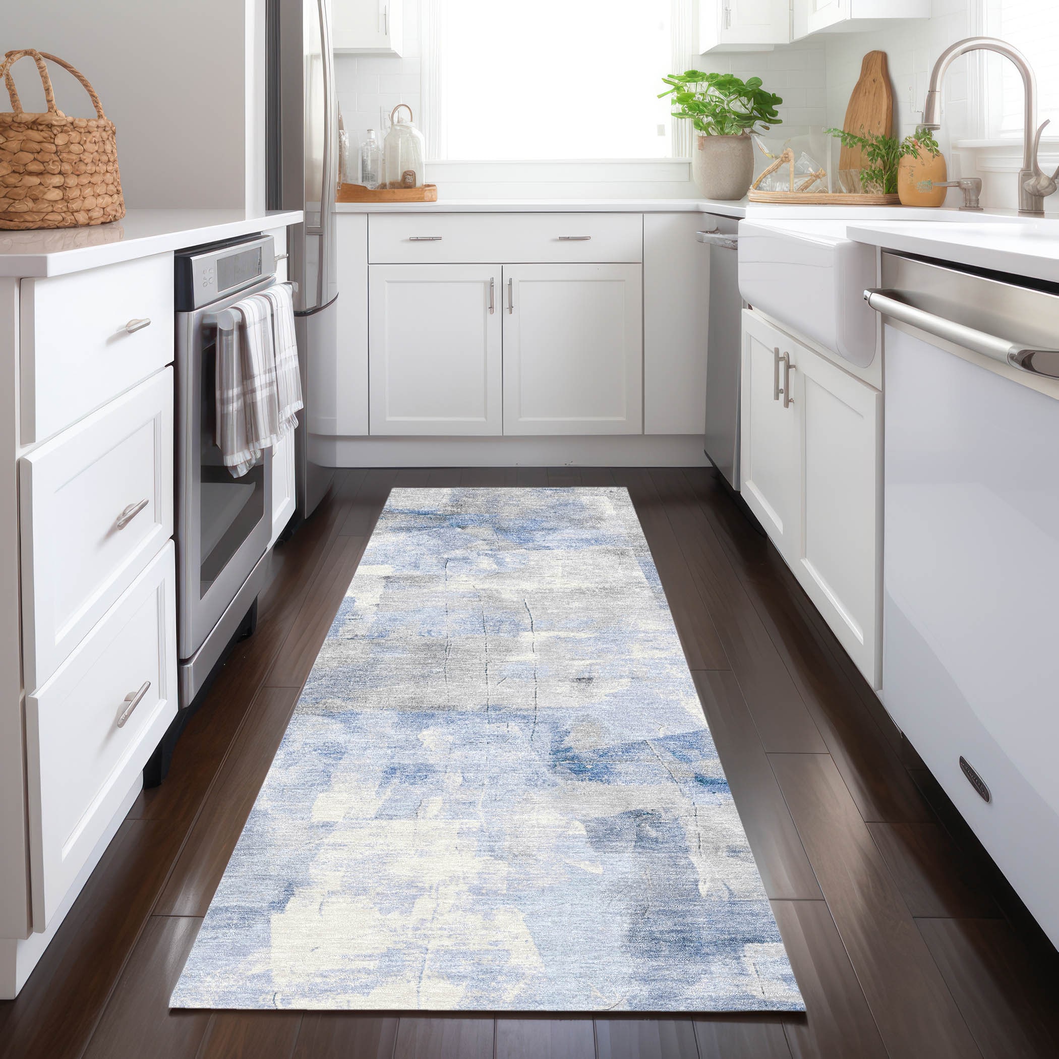 Addison Rugs ACN1697DN2X8 Chantille ACN1697DN 2 x 7 (ft) Loomed Denim Rectangular Indoor/Outdoor Machine washable Pet Friendly Area rug