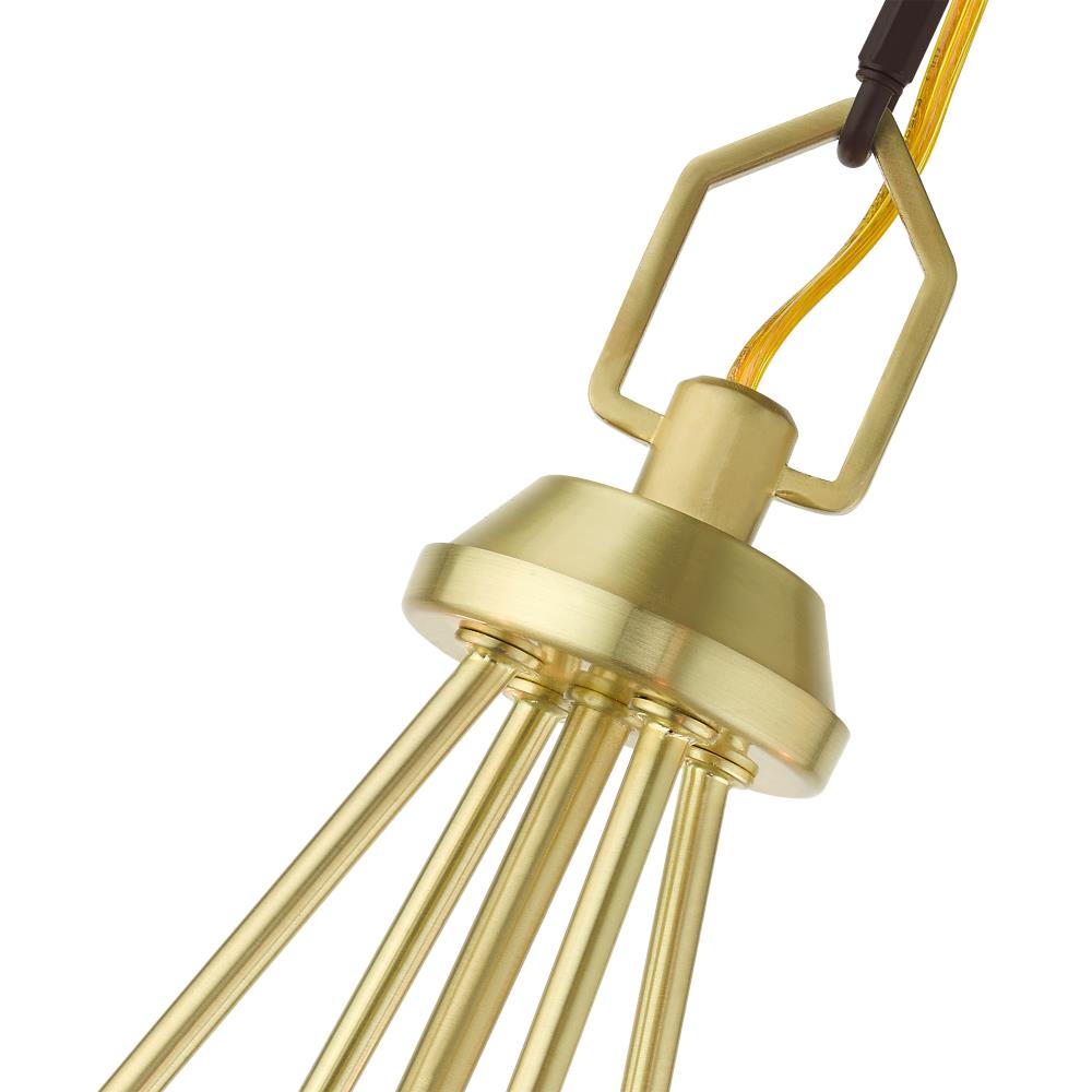 Beckett Satin Brass Mini Chandelier with Bronze Accents