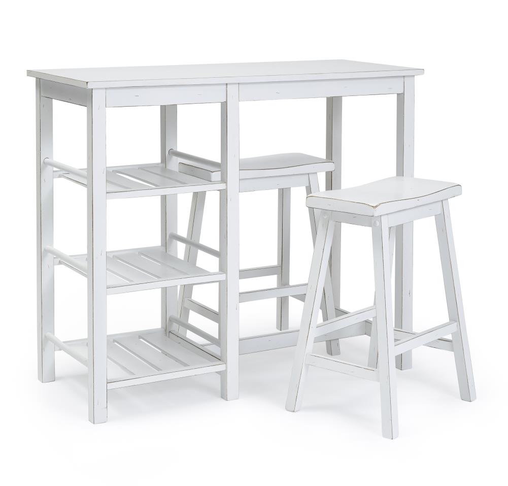 Progressive Furniture A211-53 Breakfast Club Distressed Chalk White Transitional Counter Table, Wood Veneer with Distressed Chalk White Composite Base
