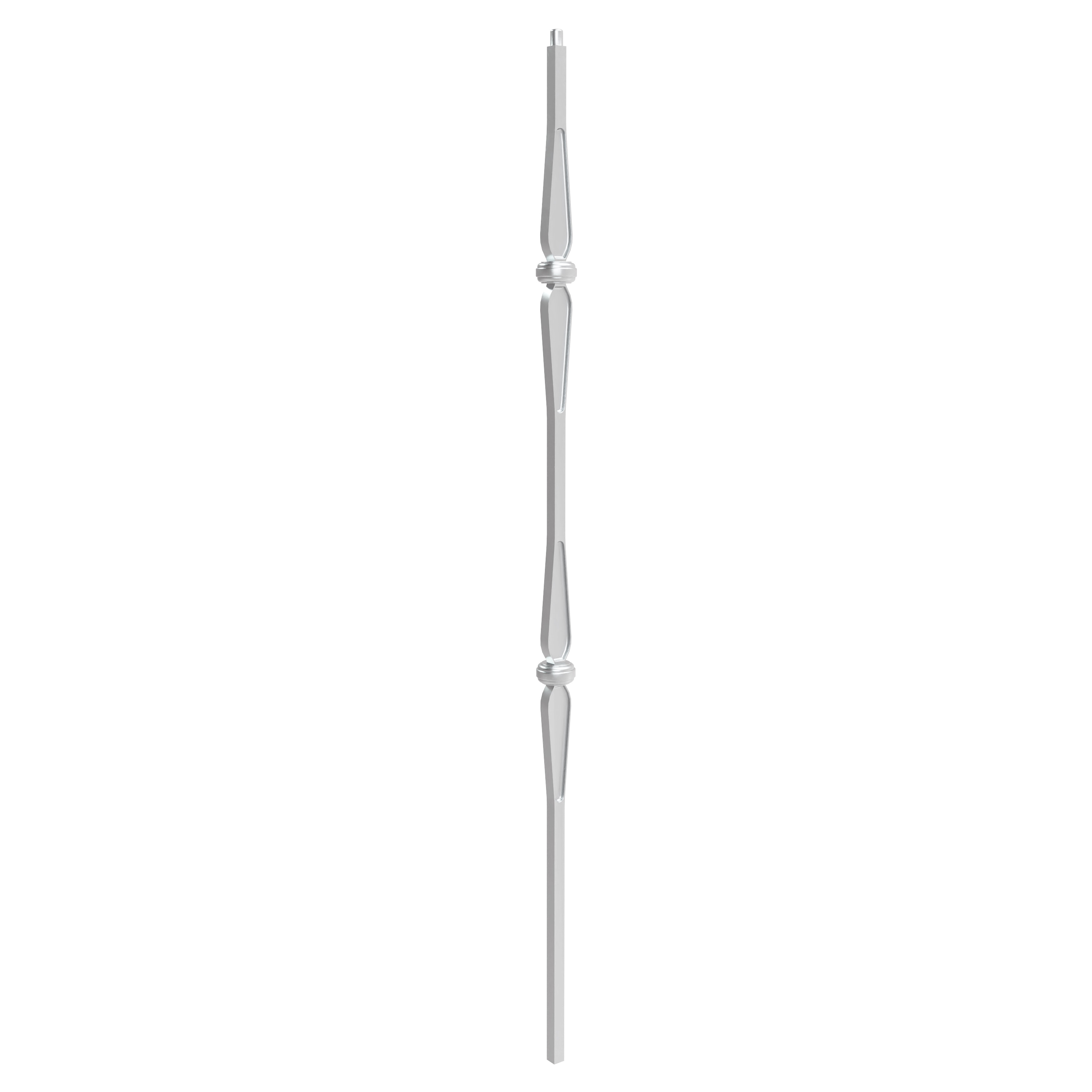 Crown Heritage 4583502NI44 44-in x 1.6875-in Nickel Wrought Iron Pin Top Double Knuckle Stair Baluster