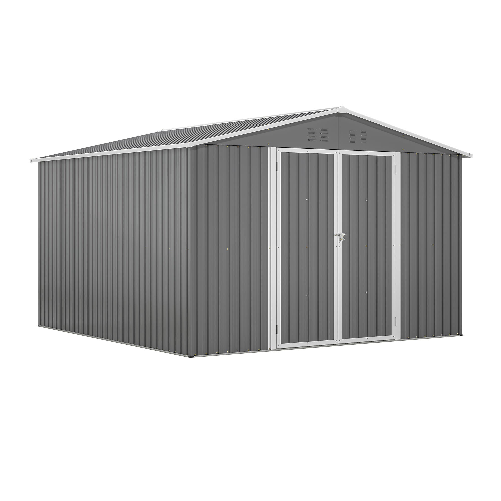 Kahomvis CX-2QP211-21 10-ft x 10-ft Aluminum Metal Storage Shed