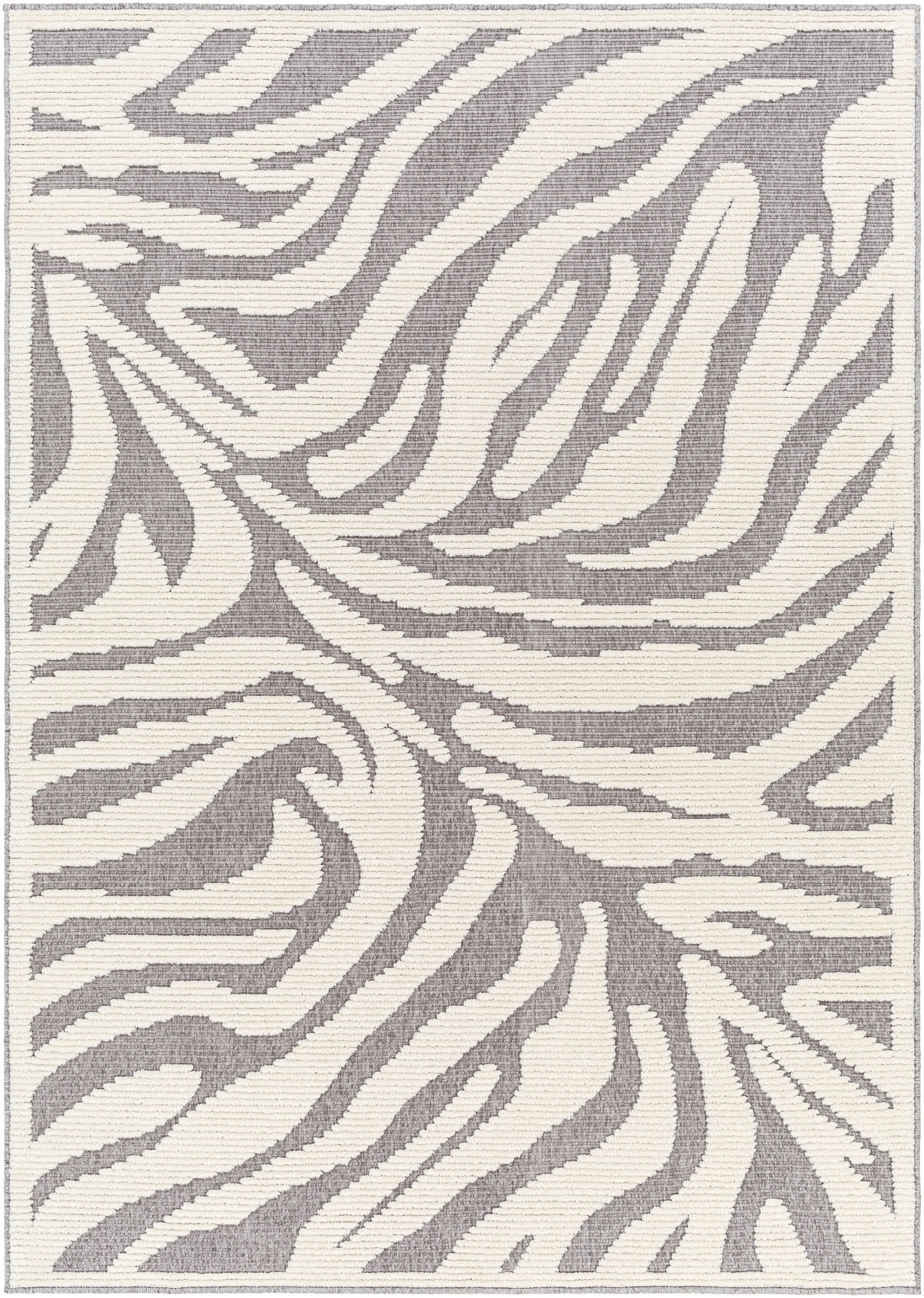 Livabliss LYA2317-335 Lyna 3 x 5 (ft) Polypropylene Gray/Cream Rectangular Indoor Animal print Machine washable Area rug