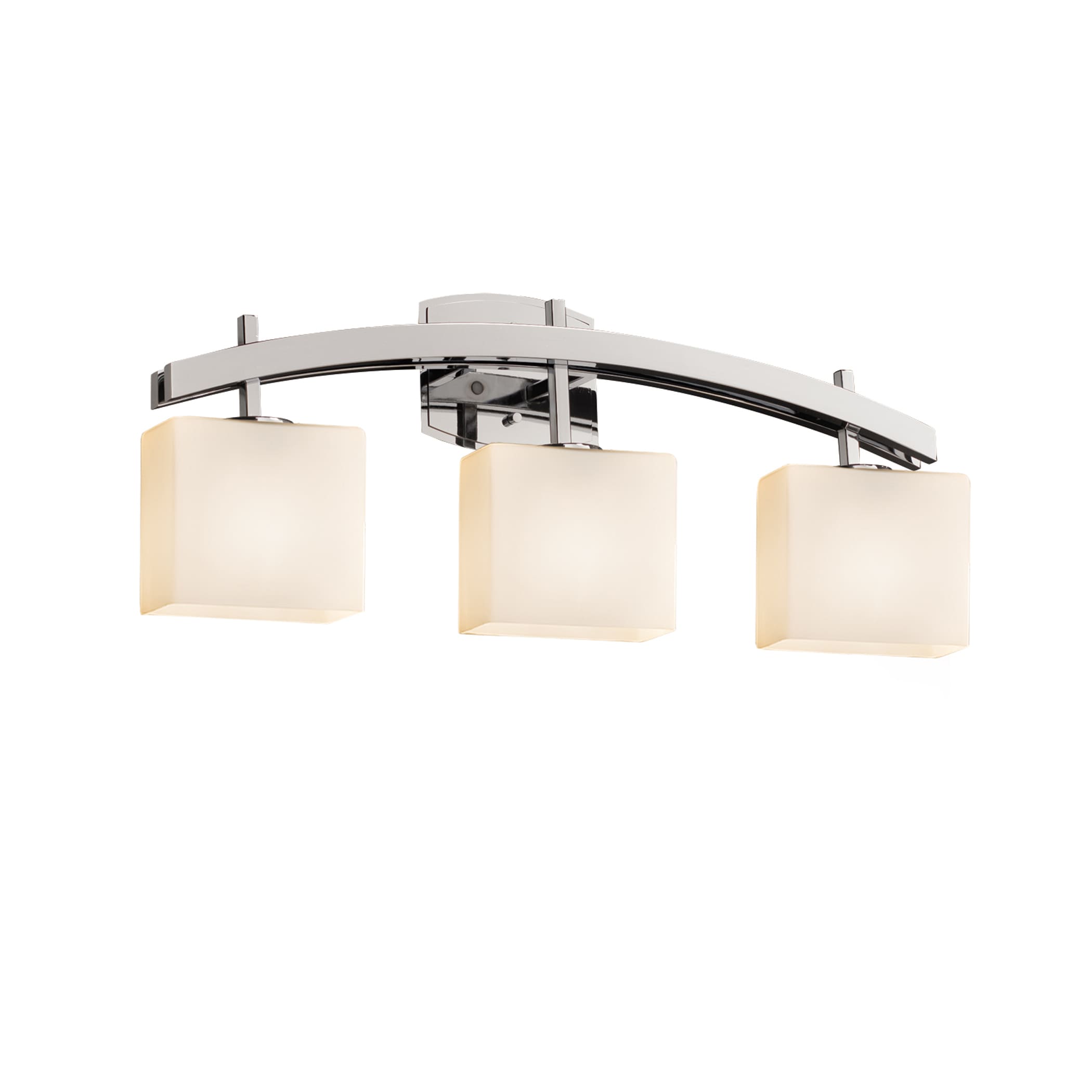 Justice Design Group FSN-8593-55-OP-CR-LD Fusion 25.5-in 3-Light Polished Chrome LED Glam Vanity Light