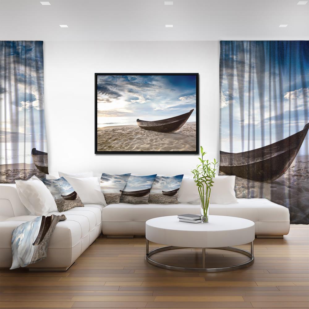 Designart Wood Floater Frame 18-in H x 34-in W Coastal Print on Canvas ...