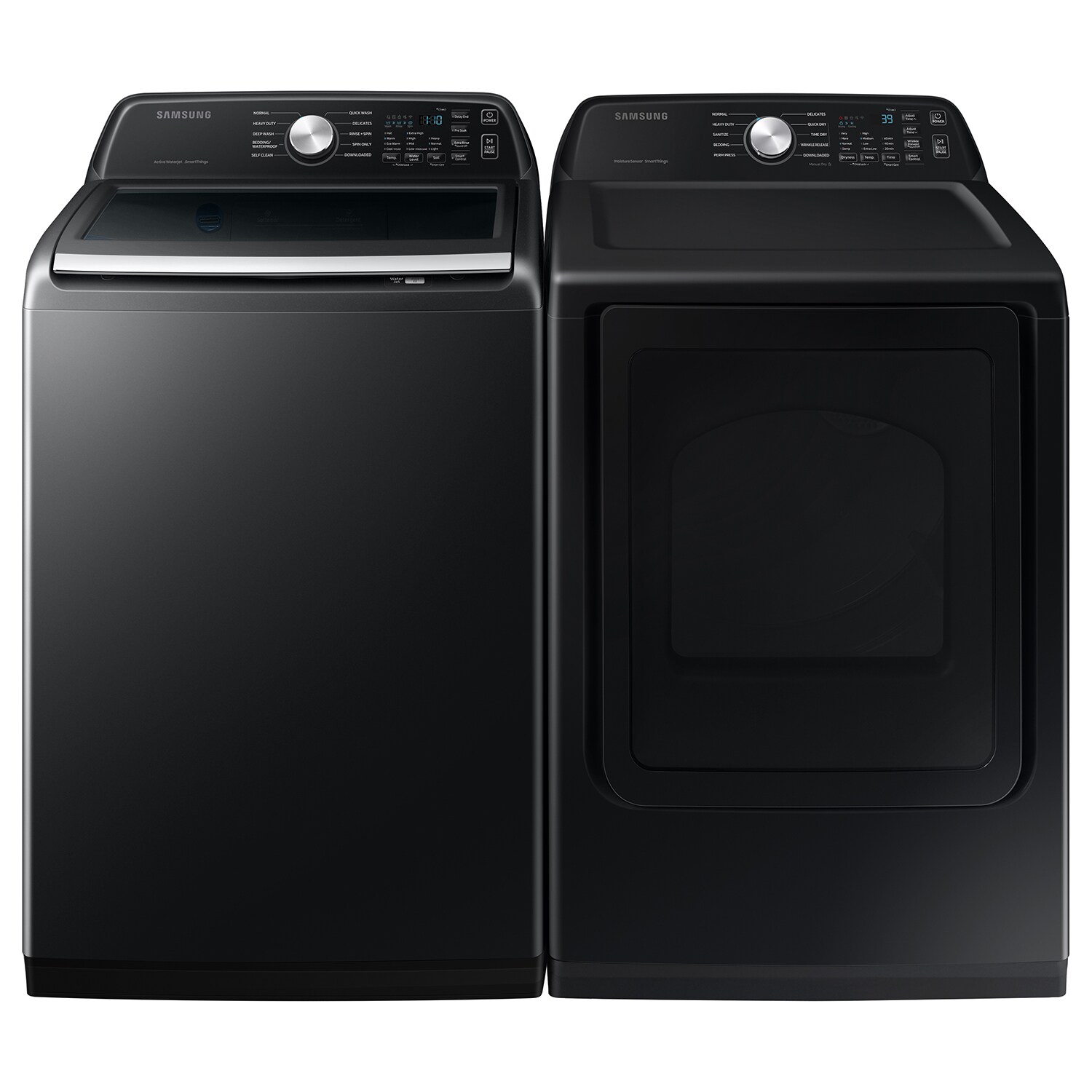 Samsung Samsung Top-Load Washer with Impeller & Vented Electric Dryer Set in Brushed Black