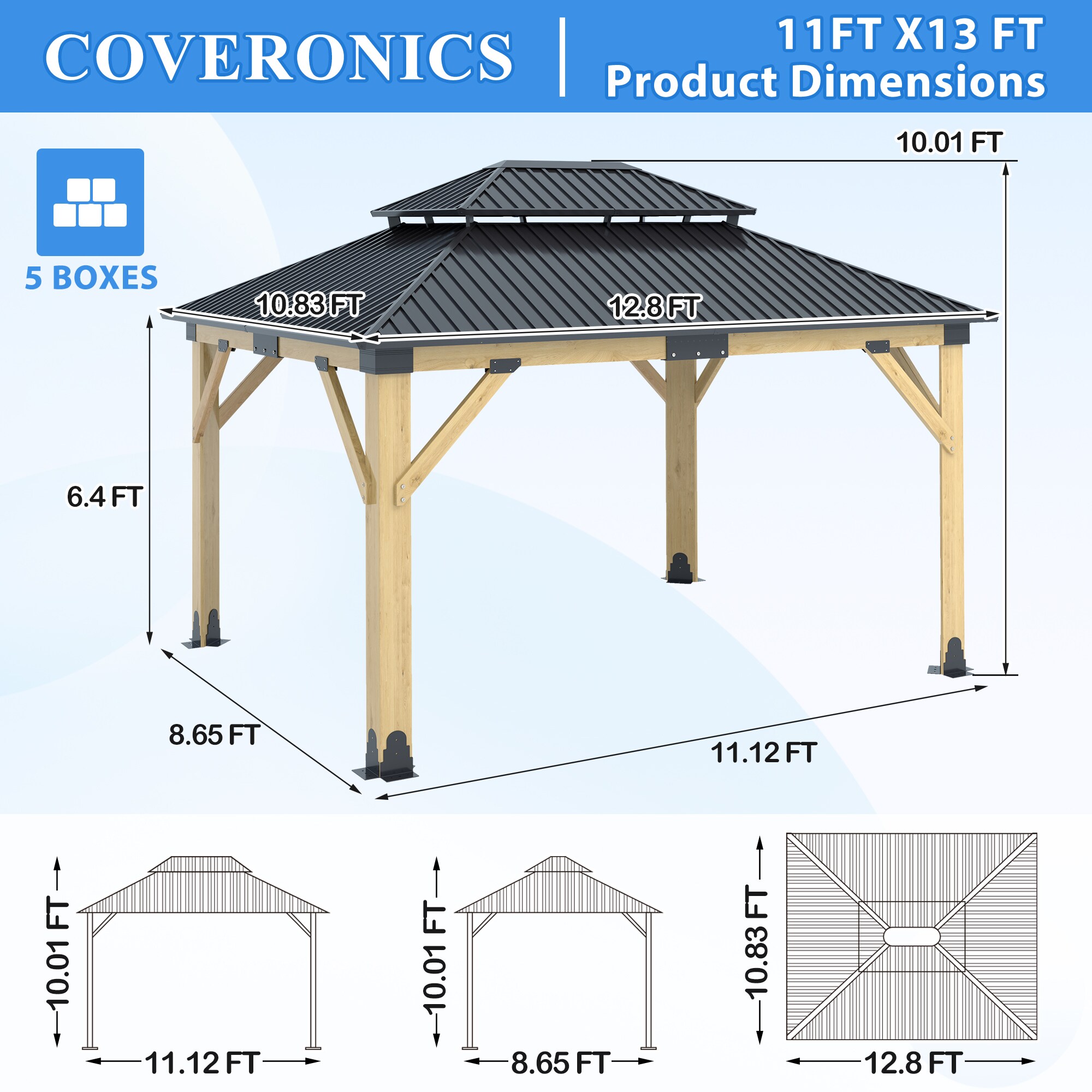 Coveronics LW-MTSJY24-09 Wood-Resin-Gazebos - View #5