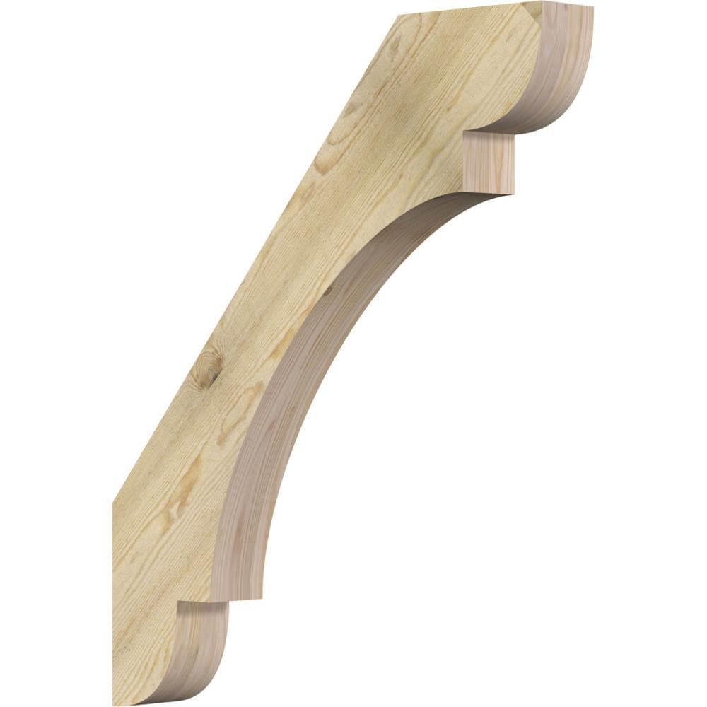 Ekena Millwork BRC04X30X36OLY00RDF 4-in x 30-in x 36-in Douglas Fir Unfinished Wood Olympic Rough Sawn Knee Brace