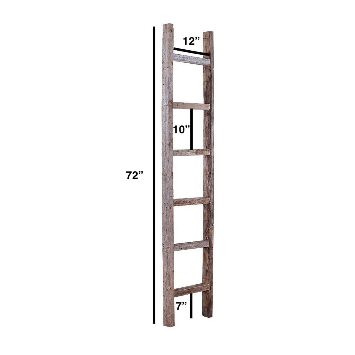 HomeRoots Weathered Gray Wood 6-Shelf Ladder Bookcase (15-in W x 72-in ...