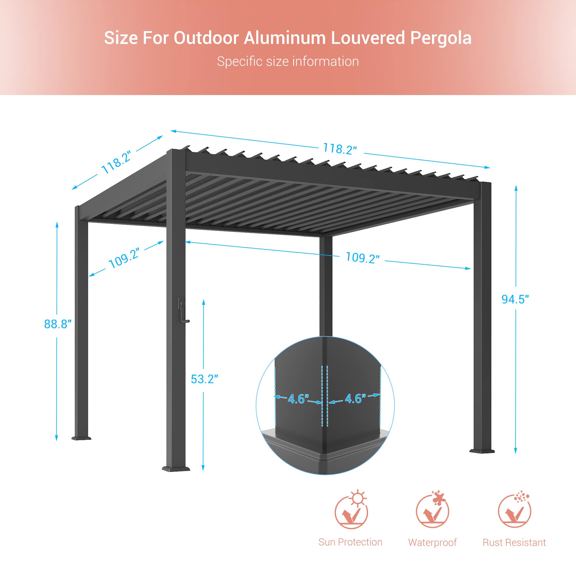 Aok Garden LWP-PLT-1010GY Pergolas-2 - View #2