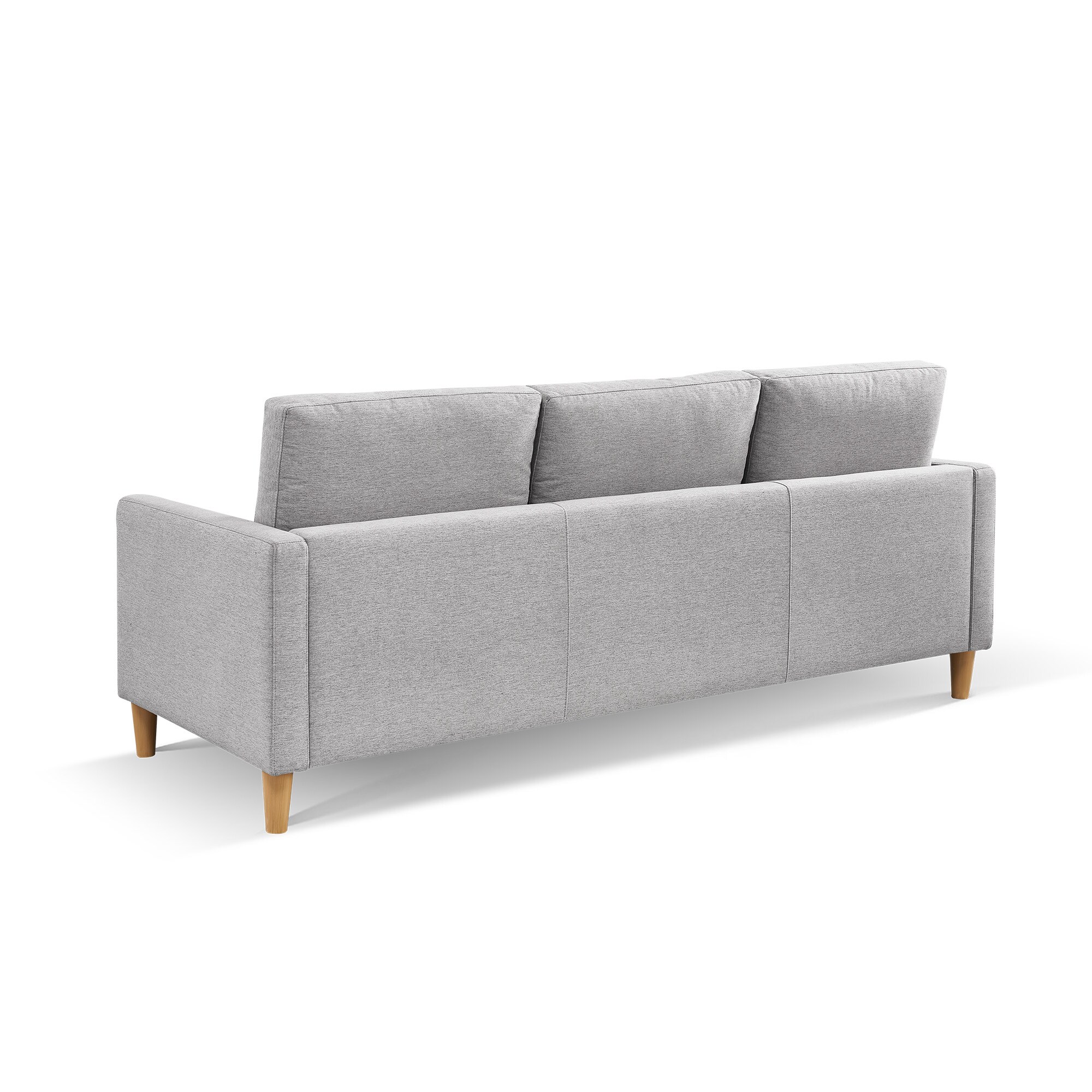 Light Grey Tufted Velvet Two Piece Sectional Sofa with Ottoman