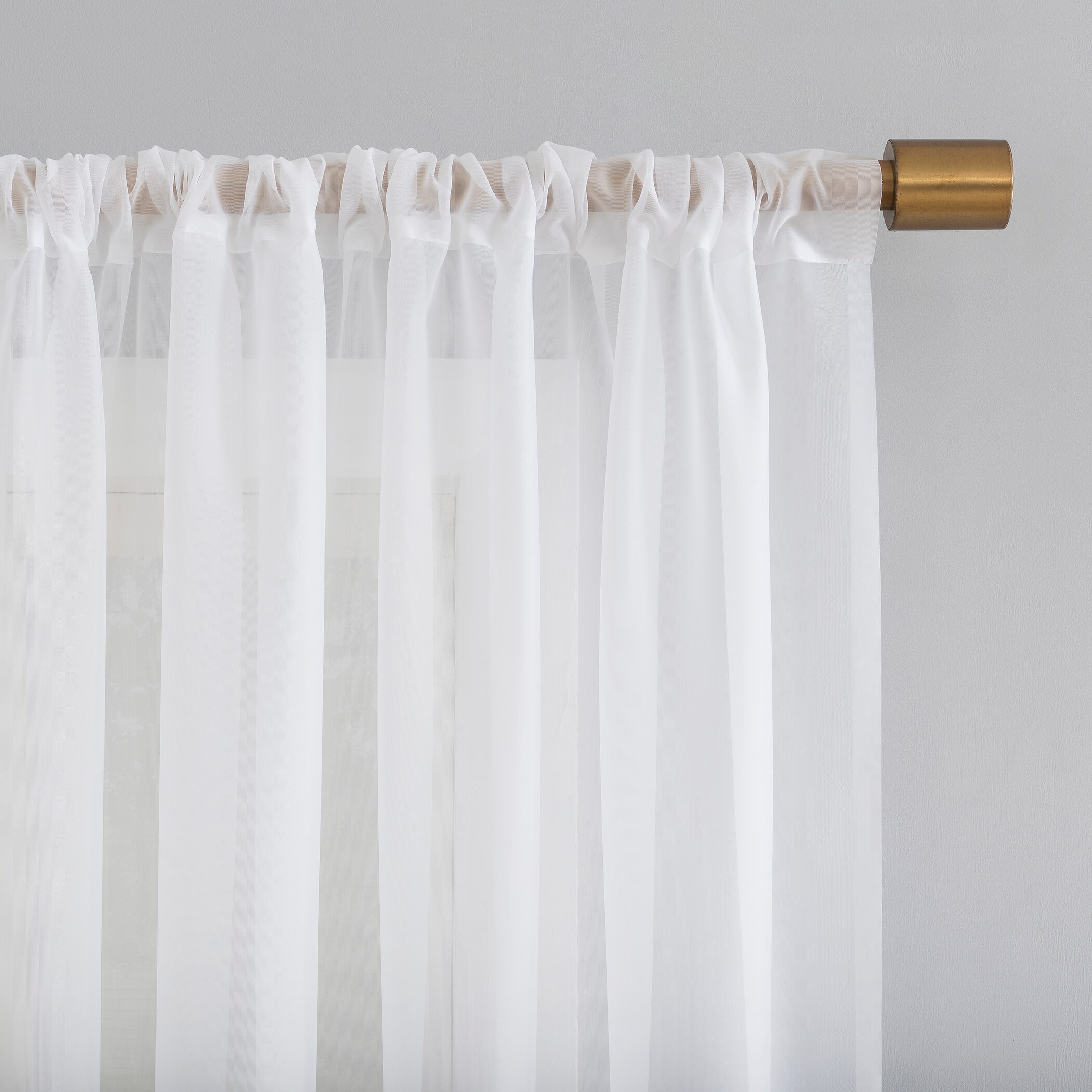 No. 918 63-in White Sheer Rod Pocket Single Curtain Panel in the ...