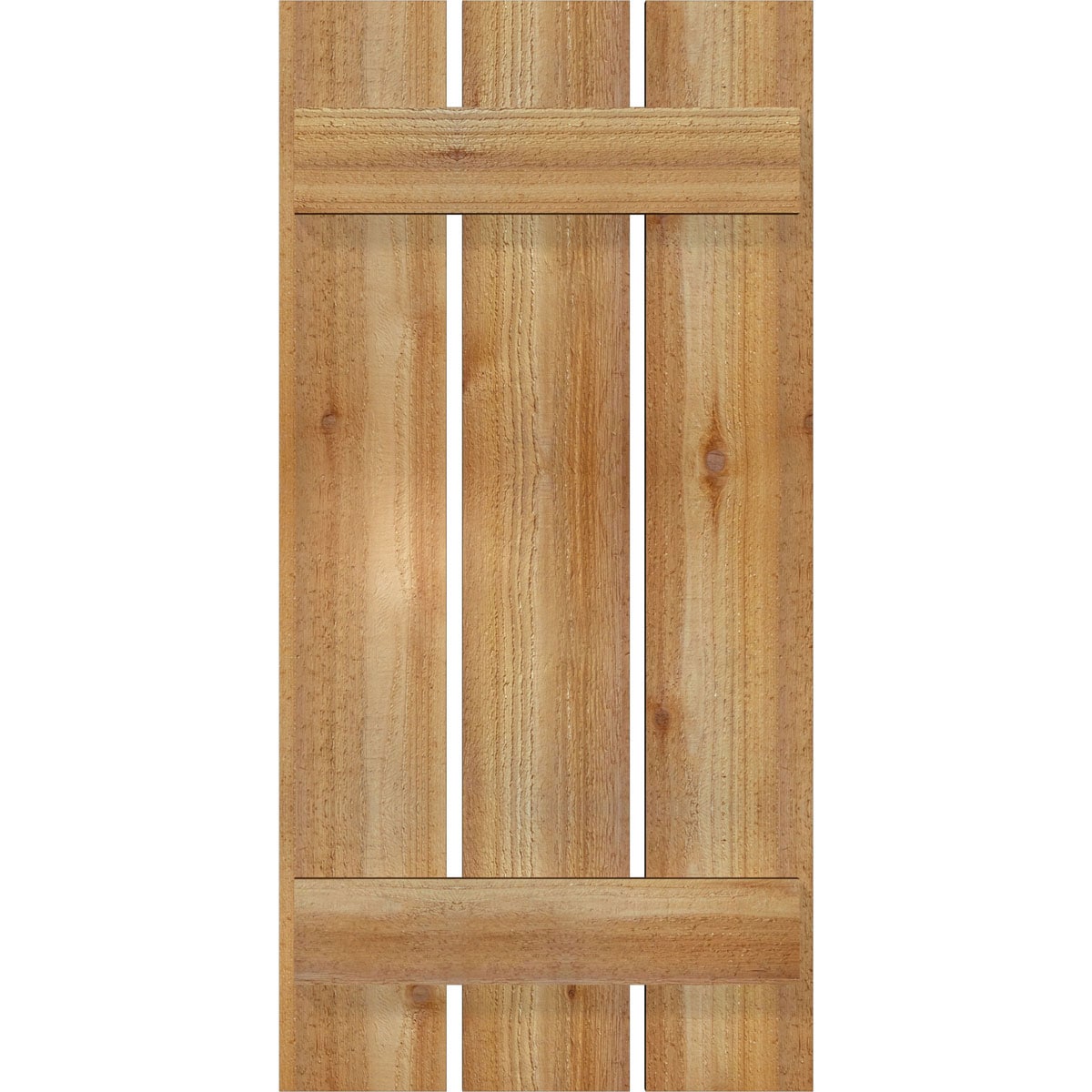 Ekena Millwork RBS06S17X035RWR 17.125-in W x 35-in H Unfinished Paintable/Stainable Board and batten Spaced Wood Exterior Shutters ( 2 -Pack )