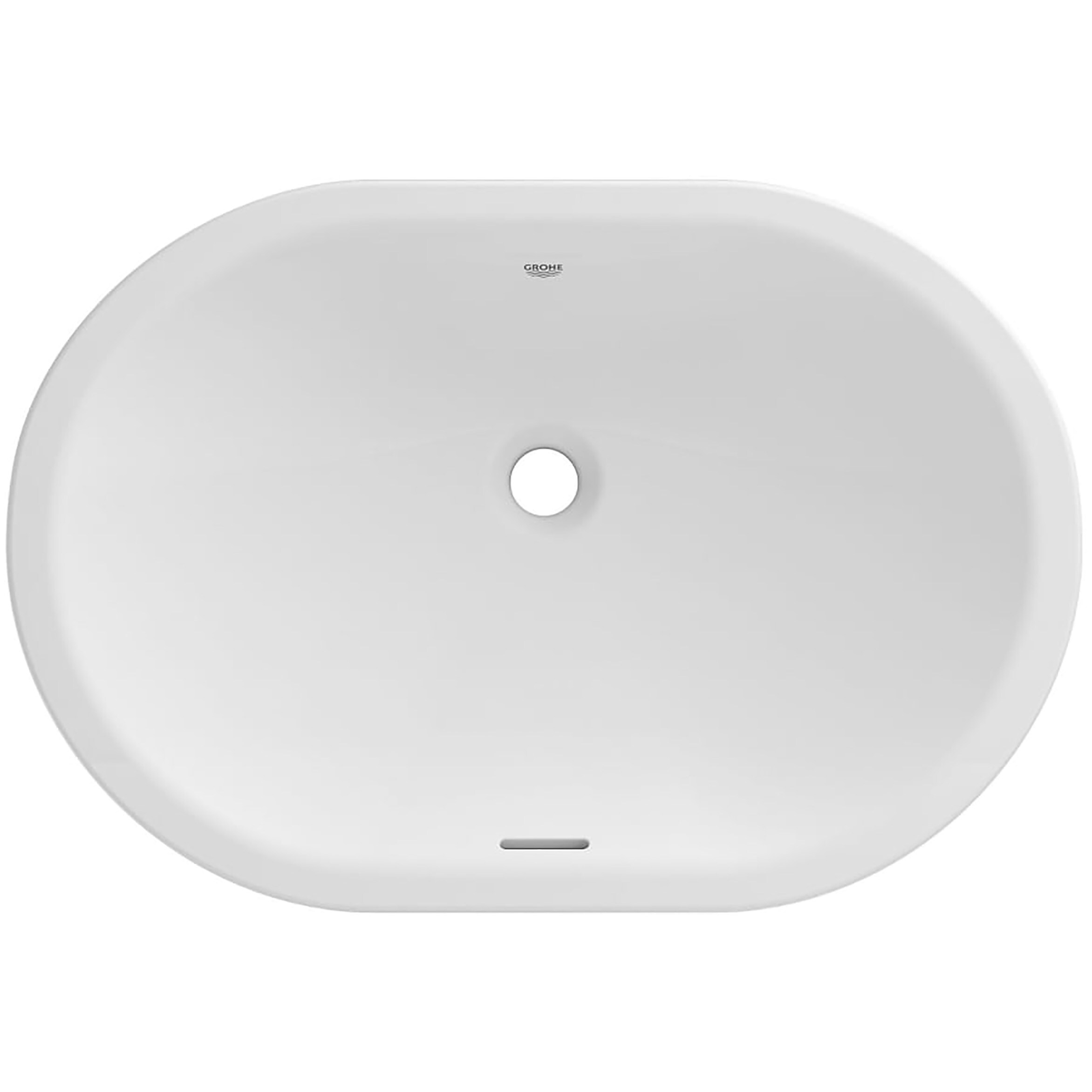 GROHE 39673000 Fire clay Undermount Oval Modern Alpine White Bathroom Sink ( 24.88-Inches x 17-Inches )