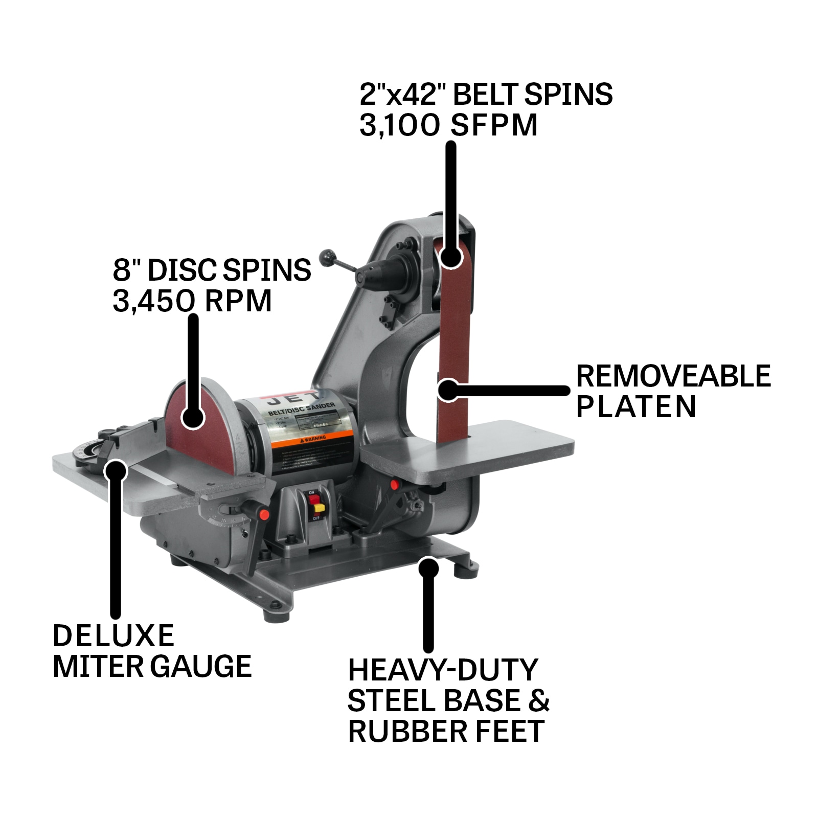 JET JT9-577004 Benchtop-Sanders - View #3