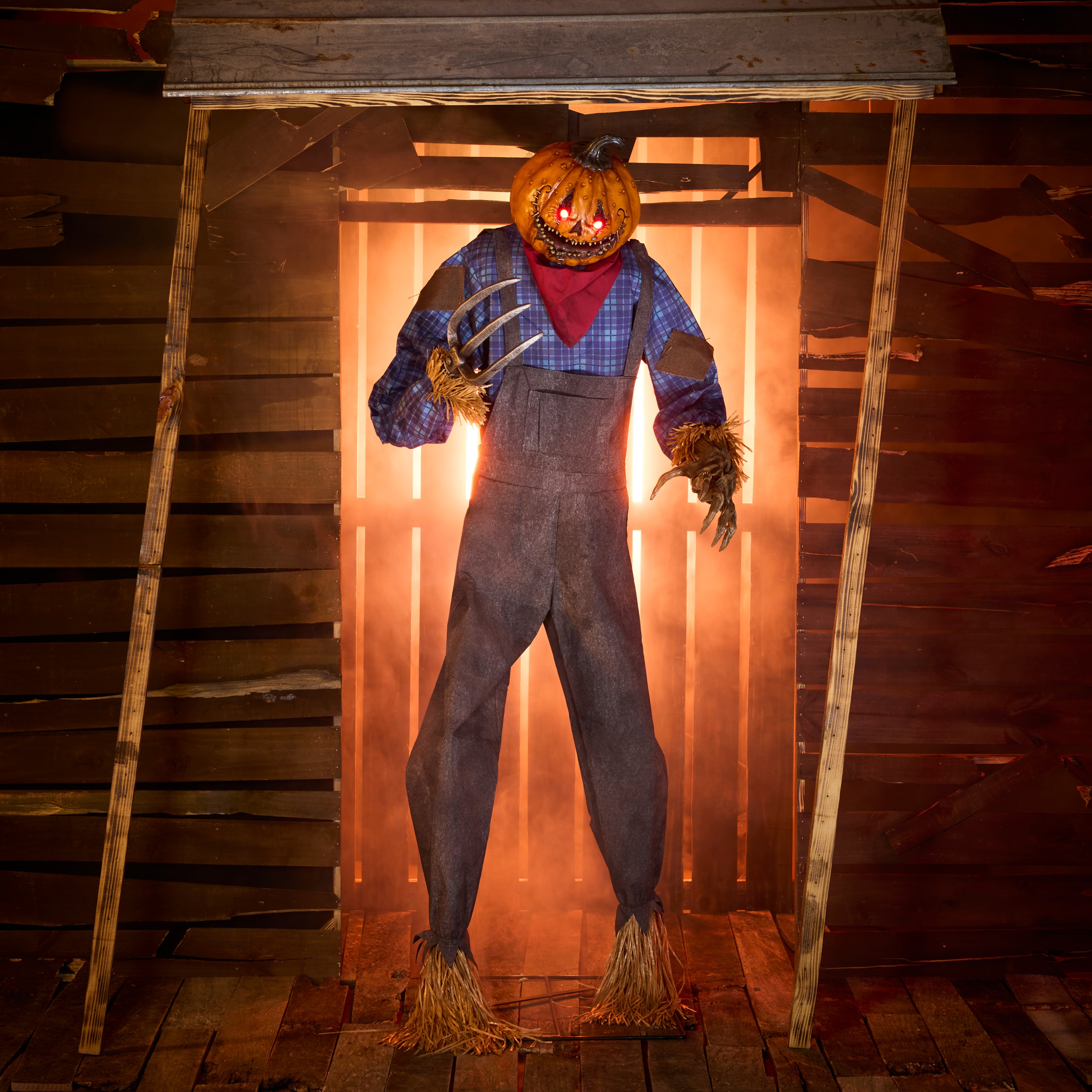 Haunted Living 7-ft Motion Activated Talking Pumpkin Scarecrow