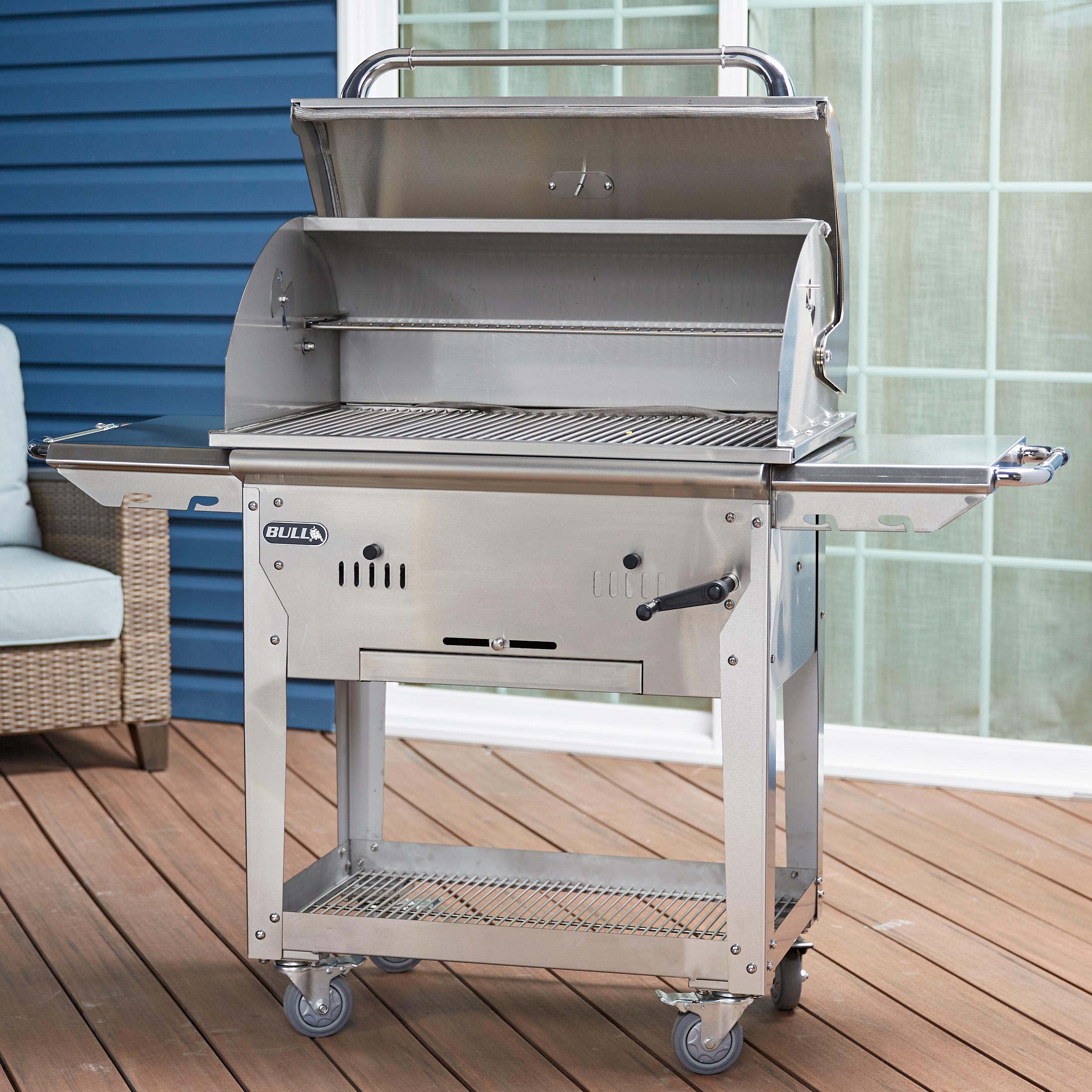 Bull Bull grills 29-in W Stainless Steel Charcoal Grill in the Charcoal Grills department at