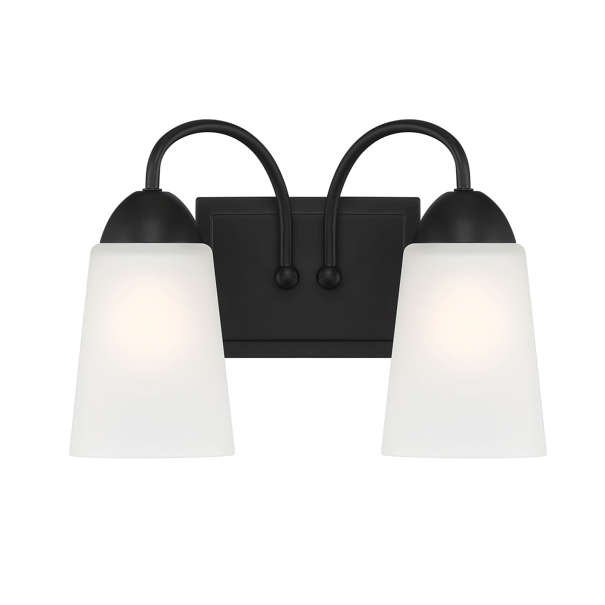 Malone Matte Black Transitional 2-Light Vanity Wall Sconce
