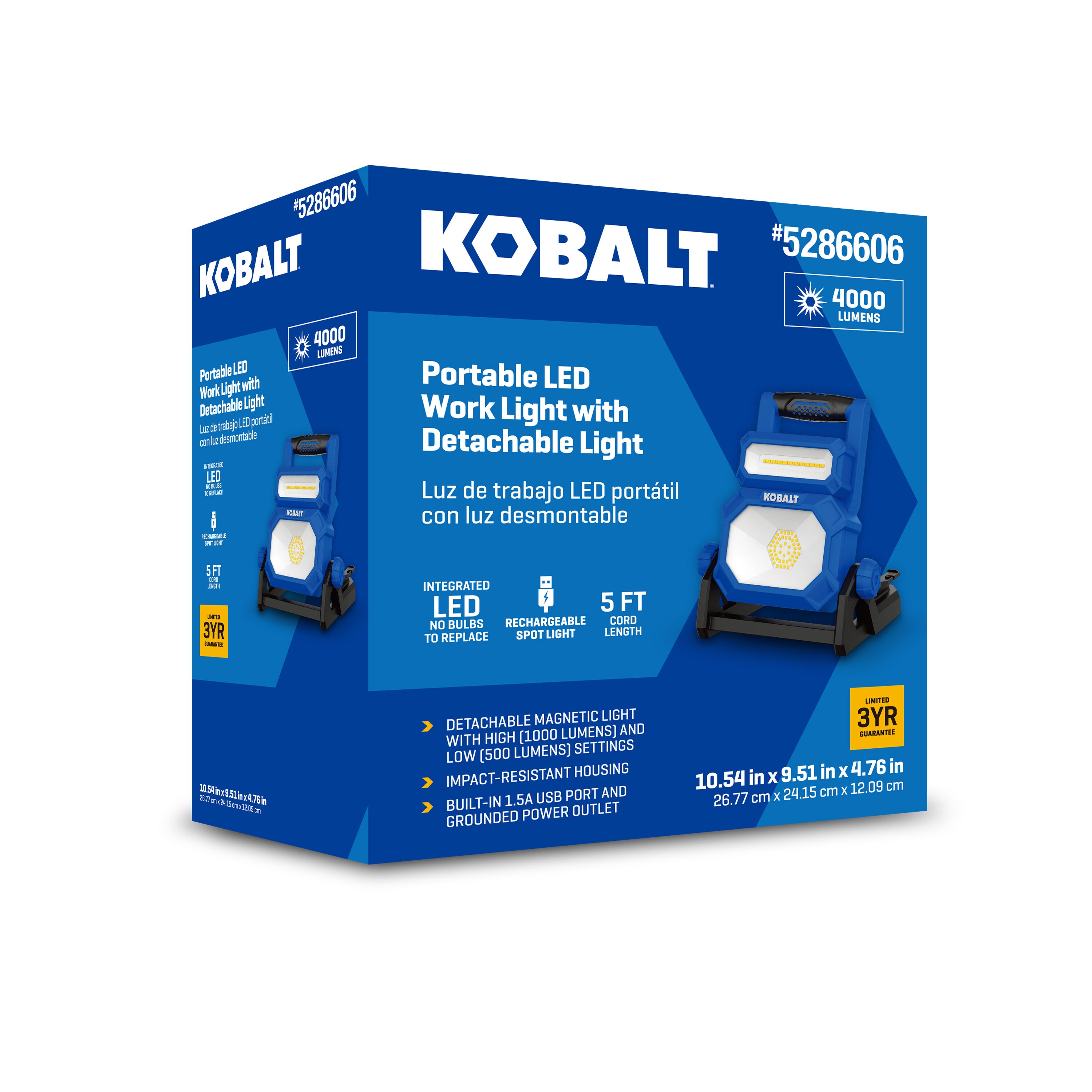 Kobalt 2500-Lumen LED Blue Battery-operated Portable Work Light in