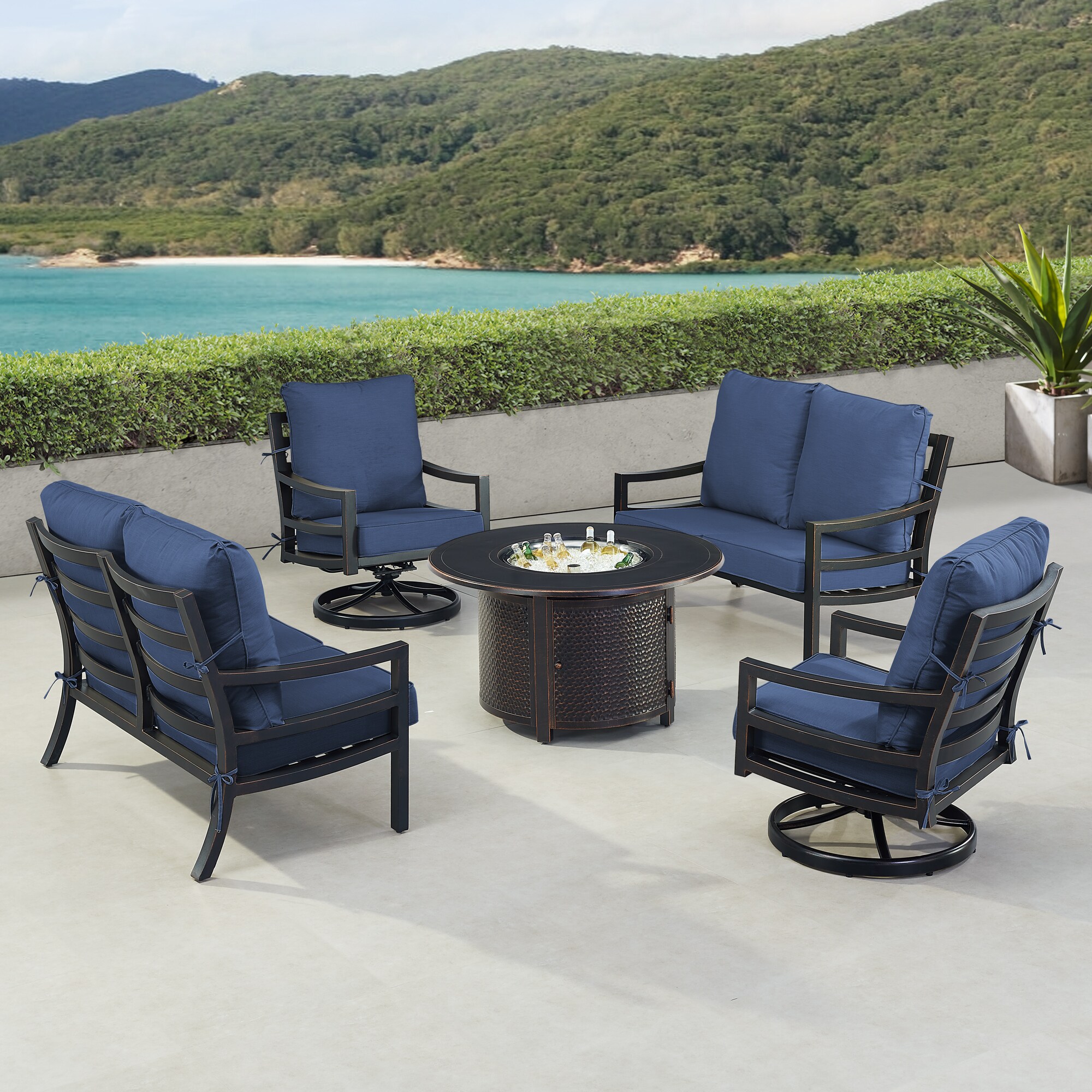 Oakland Living HUDSON2LS2CHMATERABL Patio-Conversation-Sets - View #3