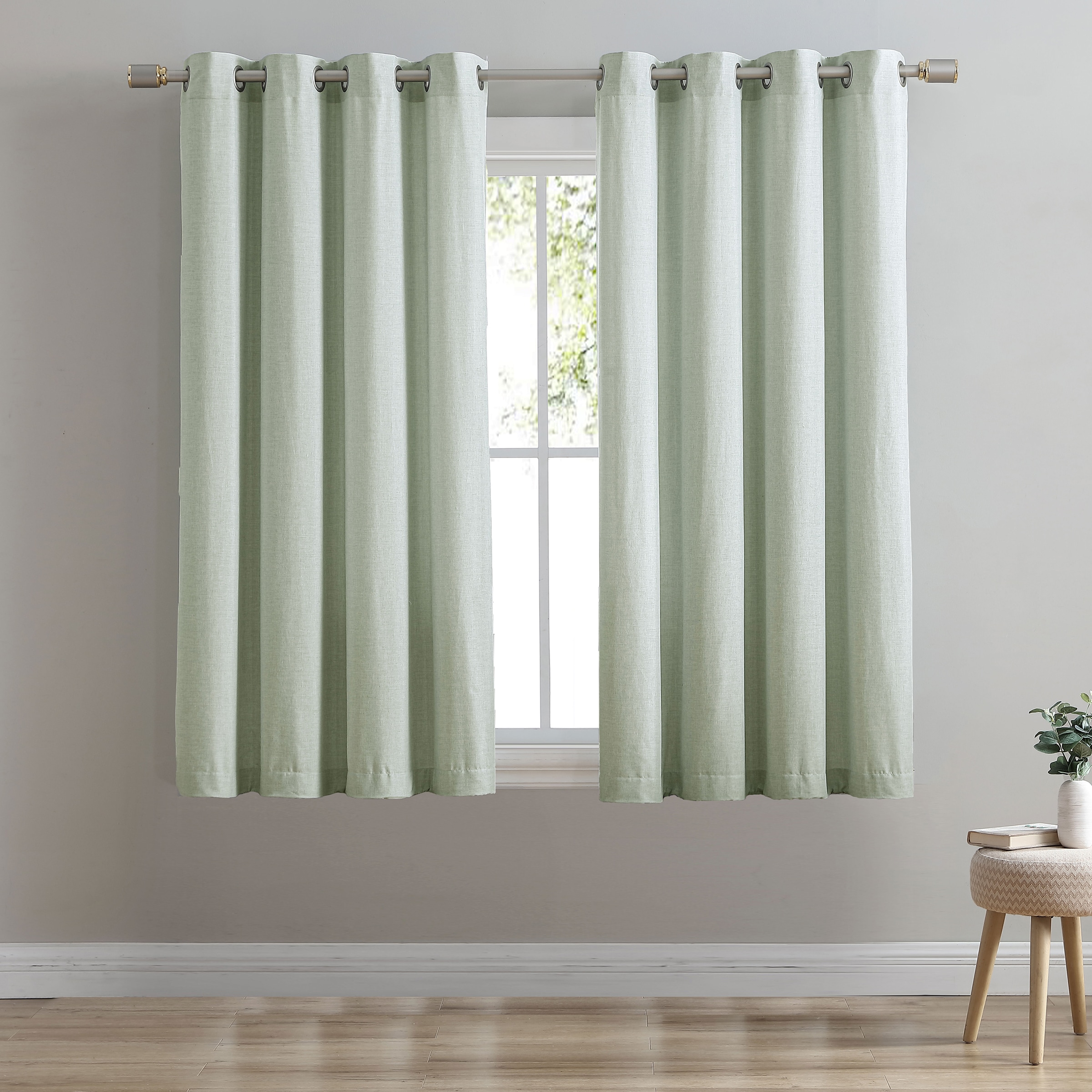Swift Home 108886-AQU-63 63-Inches Aqua Room darkening Grommet Single curtain panel