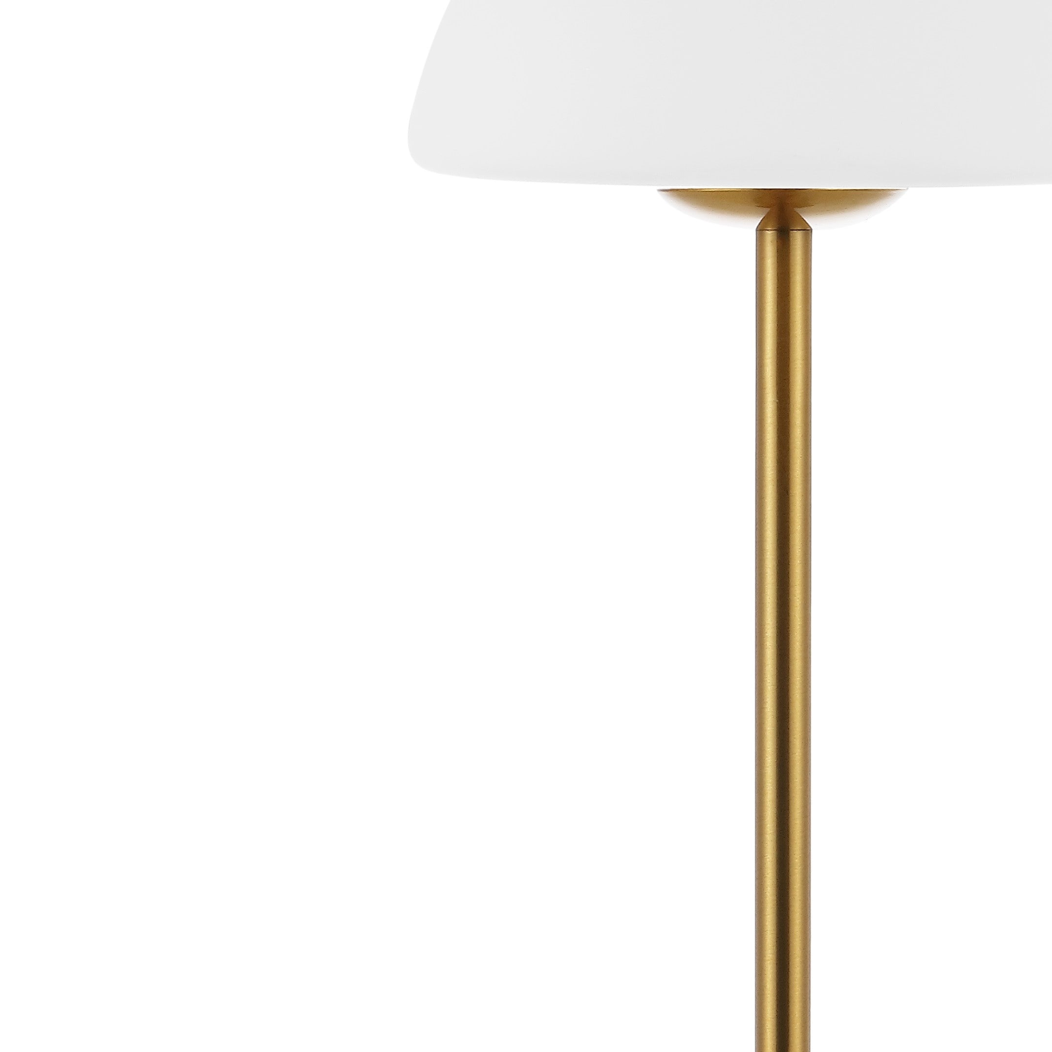 JONATHAN Y Carson Rechargeable Cordless 12.75-in Brass Gold LED Stick Table  Lamp with Glass Shade in the Table Lamps department at