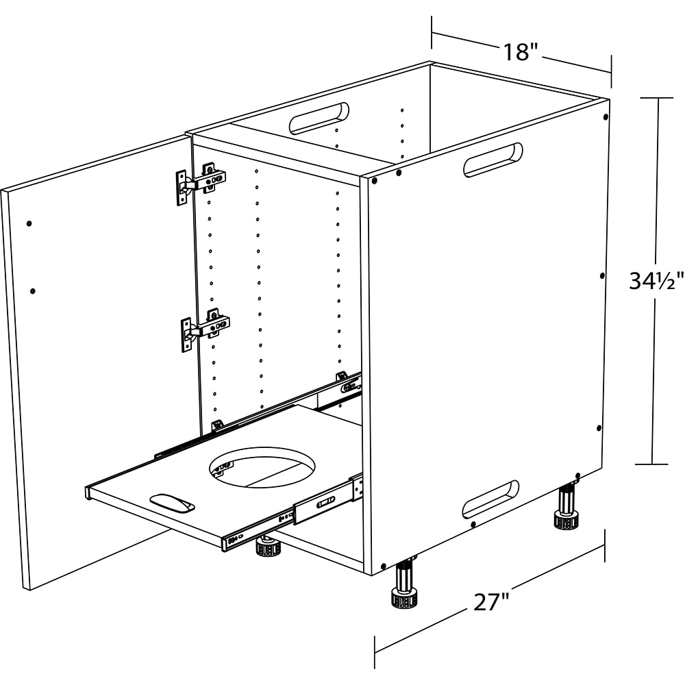 WeatherStrong Miami 18-in W x 27-in D x 34.5-in H Outdoor Kitchen Cabinet IB1827FHLPP-MPB Sansujyuku sansujyuku.com