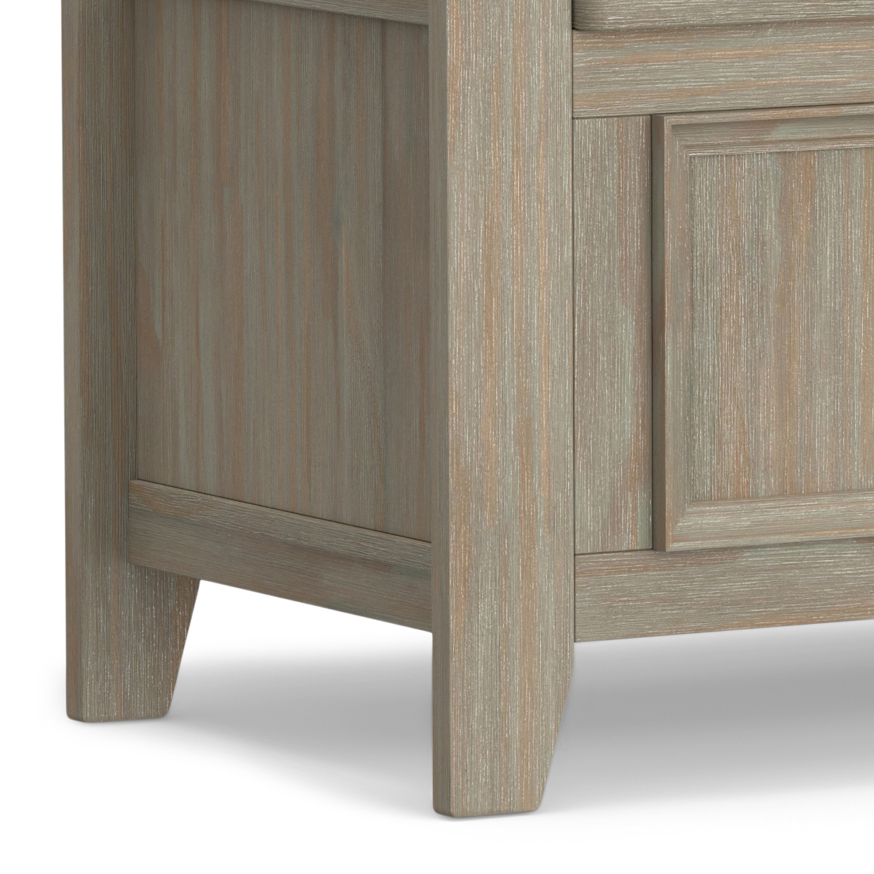 Amherst Solid Wood Distressed Grey Entryway Storage Bench