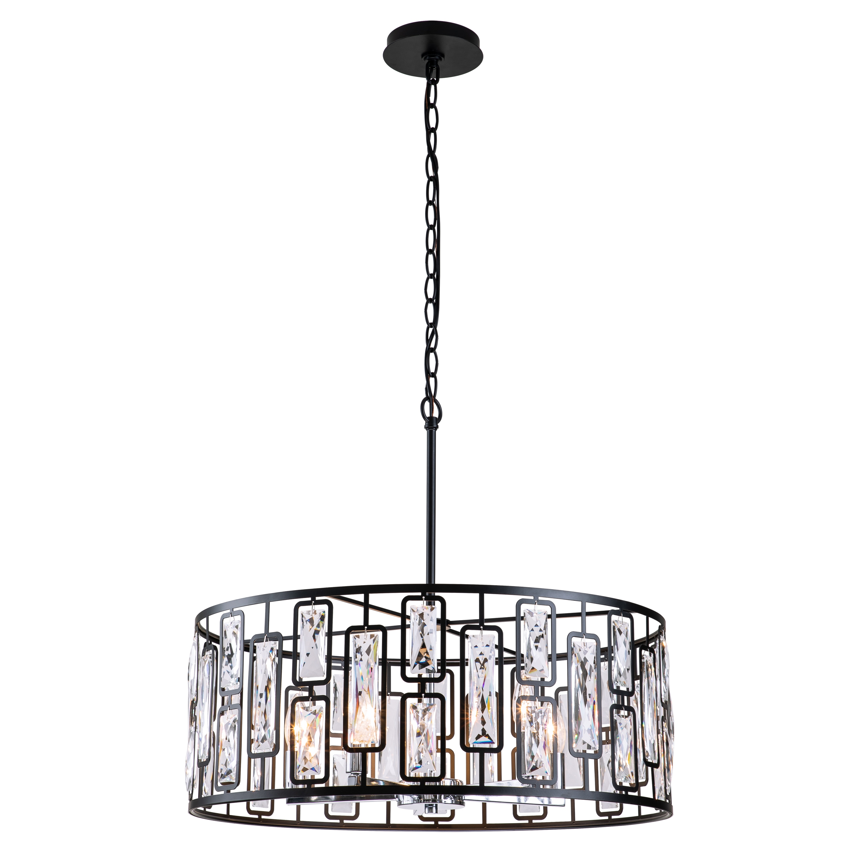 C Cattleya CA2008-CH 5 -Light Black Modern/contemporary Crystal For Use in Bedrooms, Dining Rooms, Foyers, Kitchens, Living Rooms Chandelier