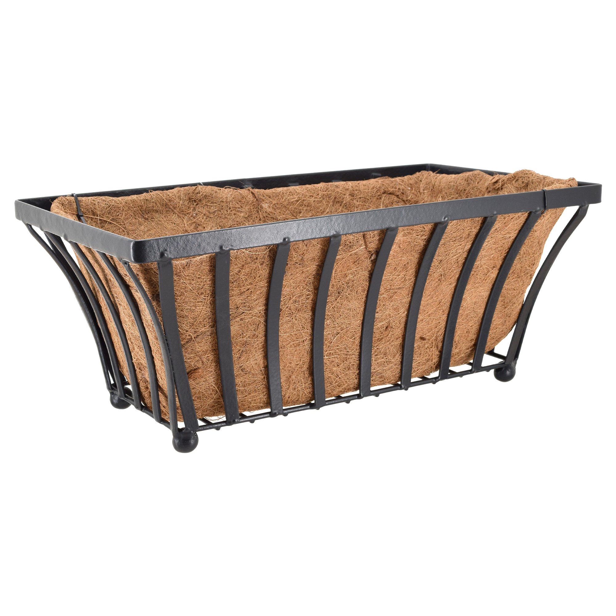 Arcadia Garden Products CB49 Rectangle 10.0-in W Large Black Metal Indoor/Outdoor Planter