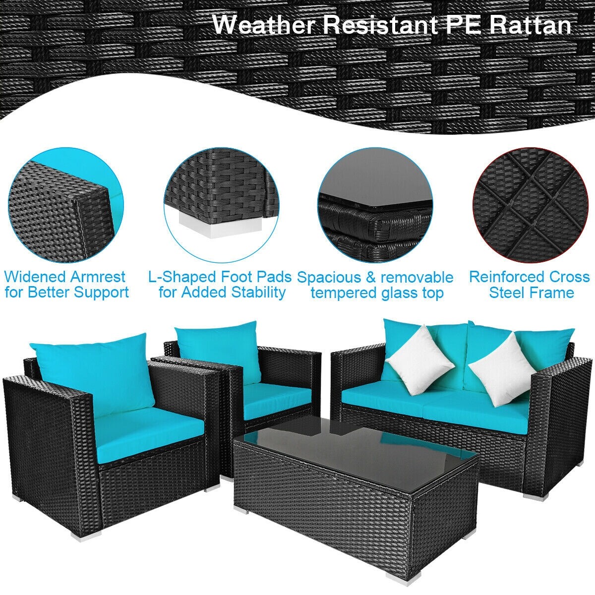 Forclover HYFC-7841TU Patio-Conversation-Sets - View #5
