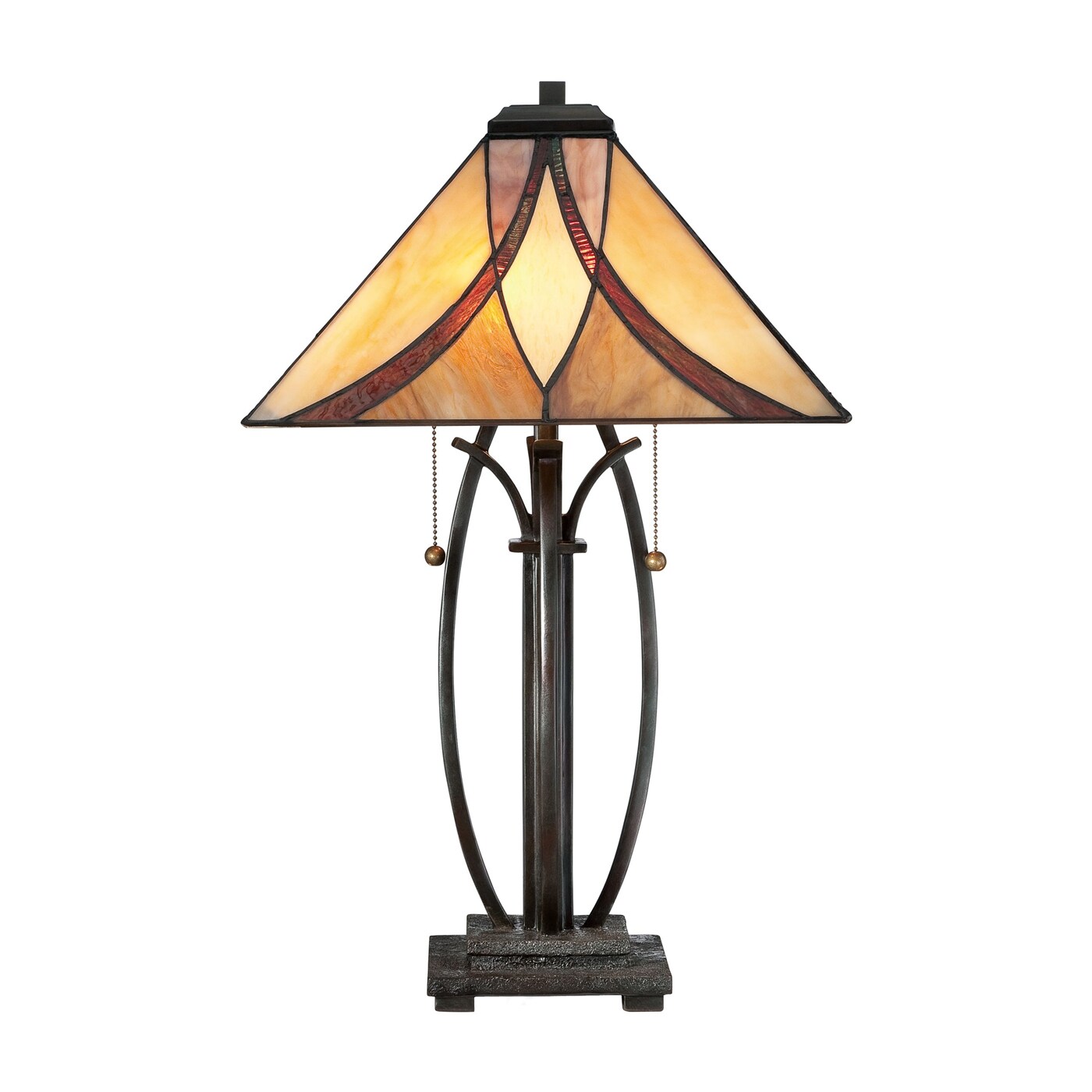 quoizel asheville valiant bronze tiffany style floor lamp