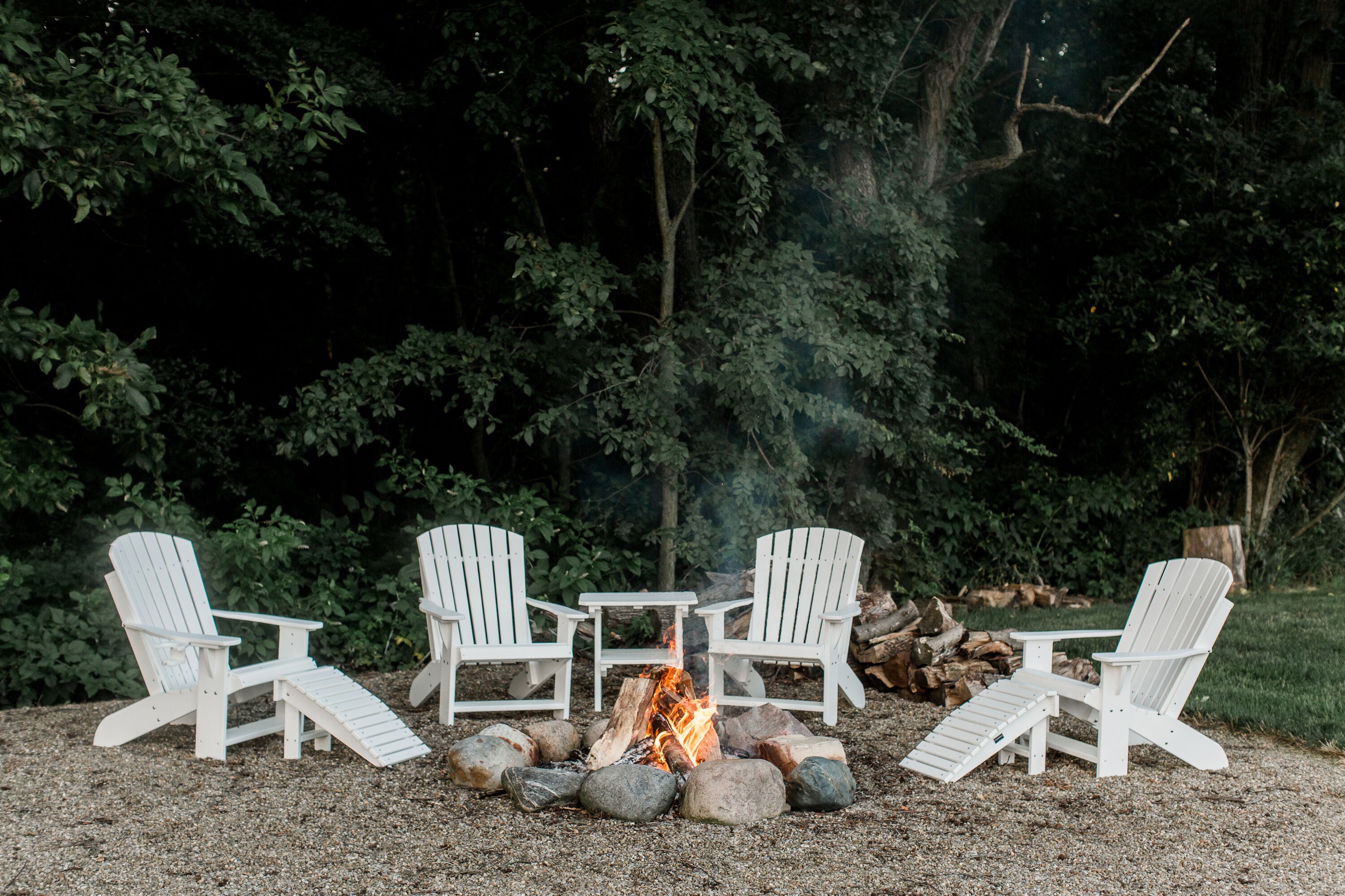 Heritage Aruba Blue and Black HDPE Adirondack Chair