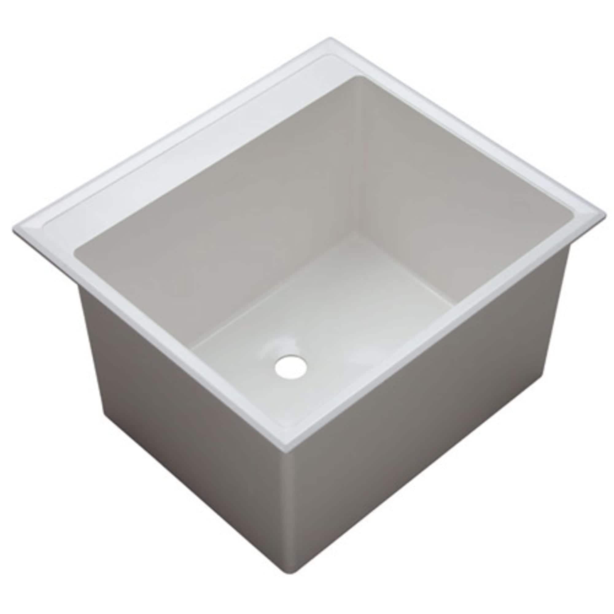 PROFLO 22-in x 24.5-in 1-Basin White Drop-In Laundry Sink